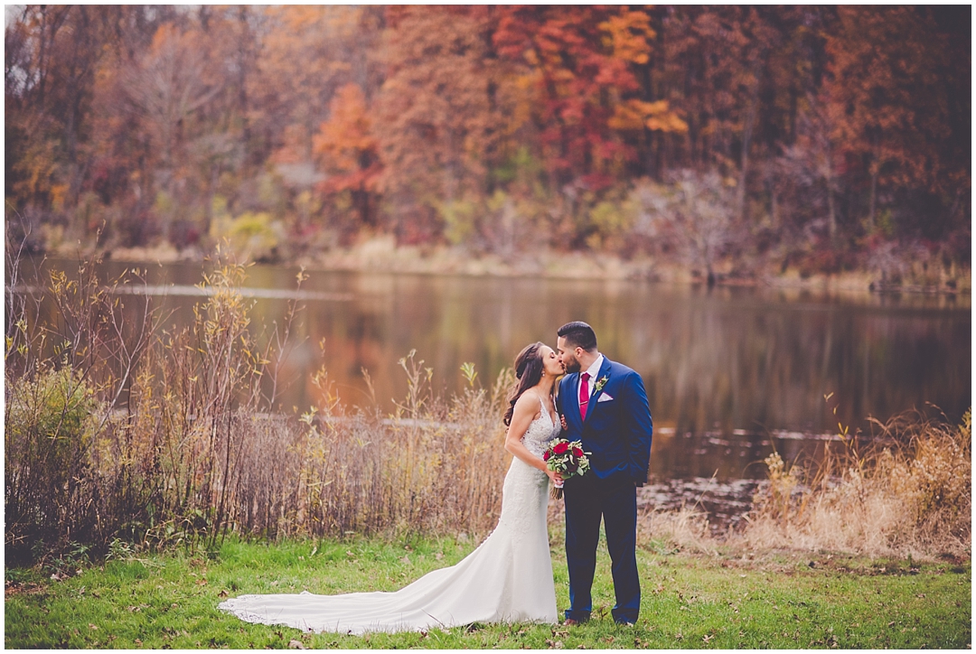 Fall wedding day at The Westin Chicago Northwest in Itasca, Illinois - burgundy, gold, and greenery wedding style. Busse Woods Forest Preserve wedding photos.