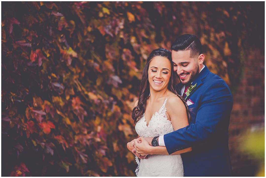 Fall wedding day at The Westin Chicago Northwest in Itasca, Illinois - burgundy, gold, and greenery wedding style. Busse Woods Forest Preserve wedding photos.