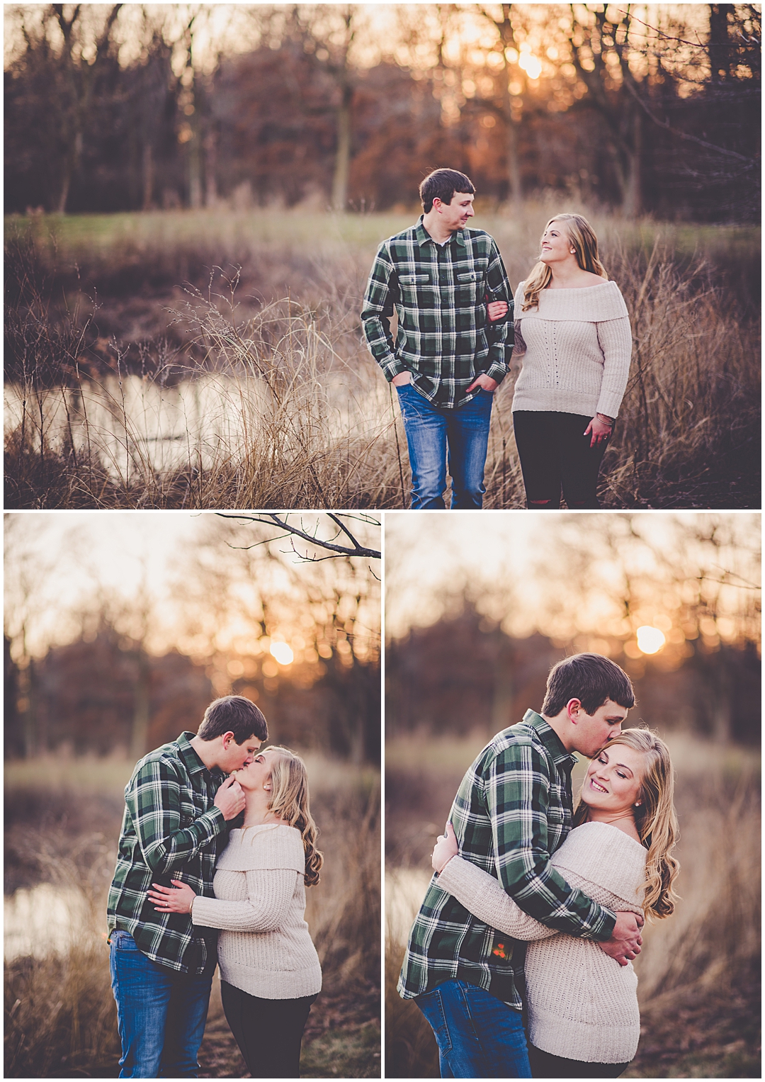 Lincoln Memorial Garden winter engagement photos in Springfield Illinois - Kara Evans Photographer Central Illinois and Chicagoland engagement photographer.