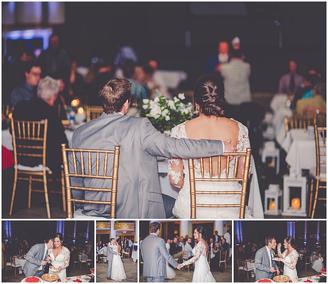 Spring Greenery + Gold Wedding Day at The Orpheum in Champaign, Illinois with Chicagoland Wedding Photographer Kara Evans Photographer