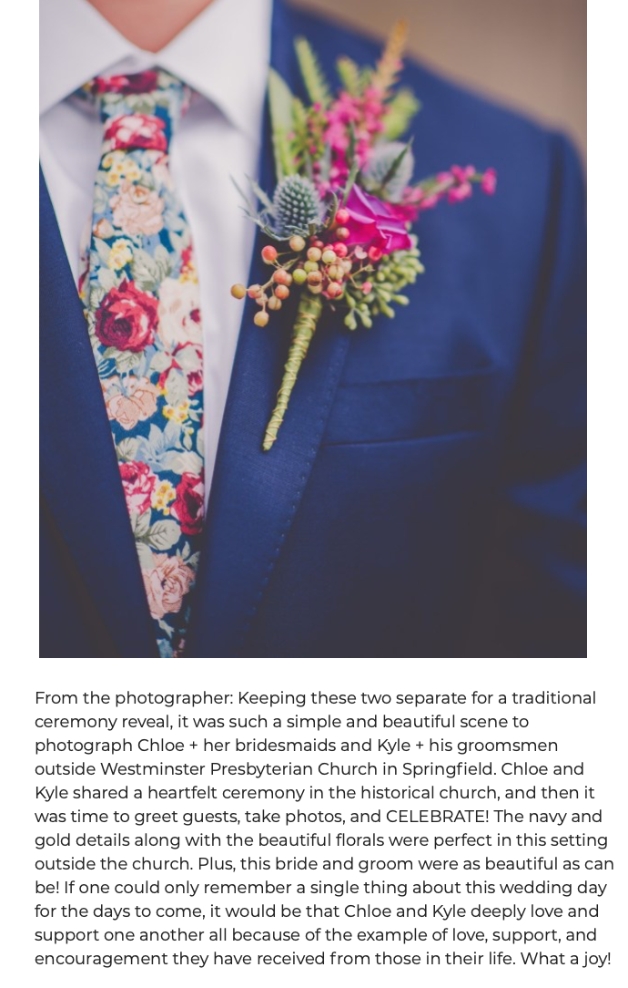 Modern Weddings blog feature of Chloe and Kyle's colorful Illinois wedding day with Chicagoland photographer Kara Evans Photographer.