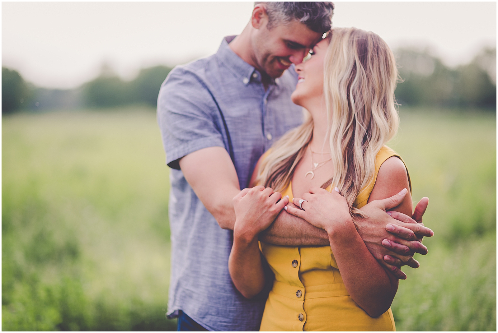 Spring Engagement Session in Milford, Illinois with Chicagoland wedding photographer Kara Evans Photographer.