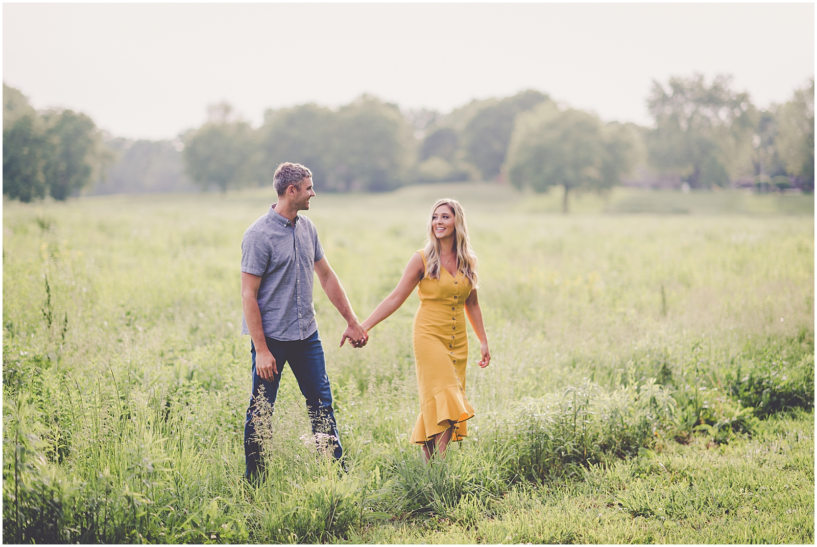 Spring Engagement Session in Milford, Illinois with Chicagoland wedding photographer Kara Evans Photographer.