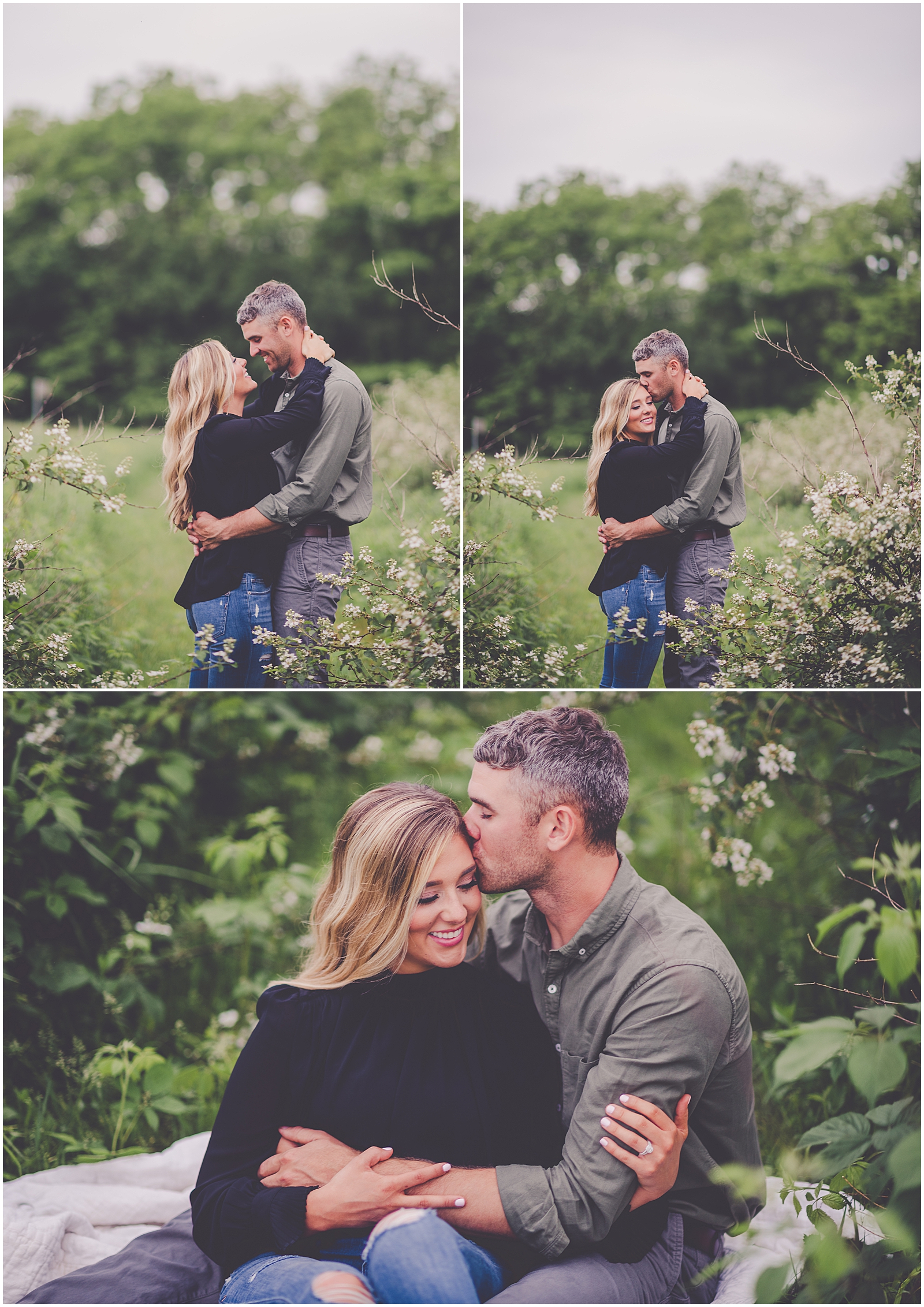 Spring Engagement Session in Milford, Illinois with Chicagoland wedding photographer Kara Evans Photographer.