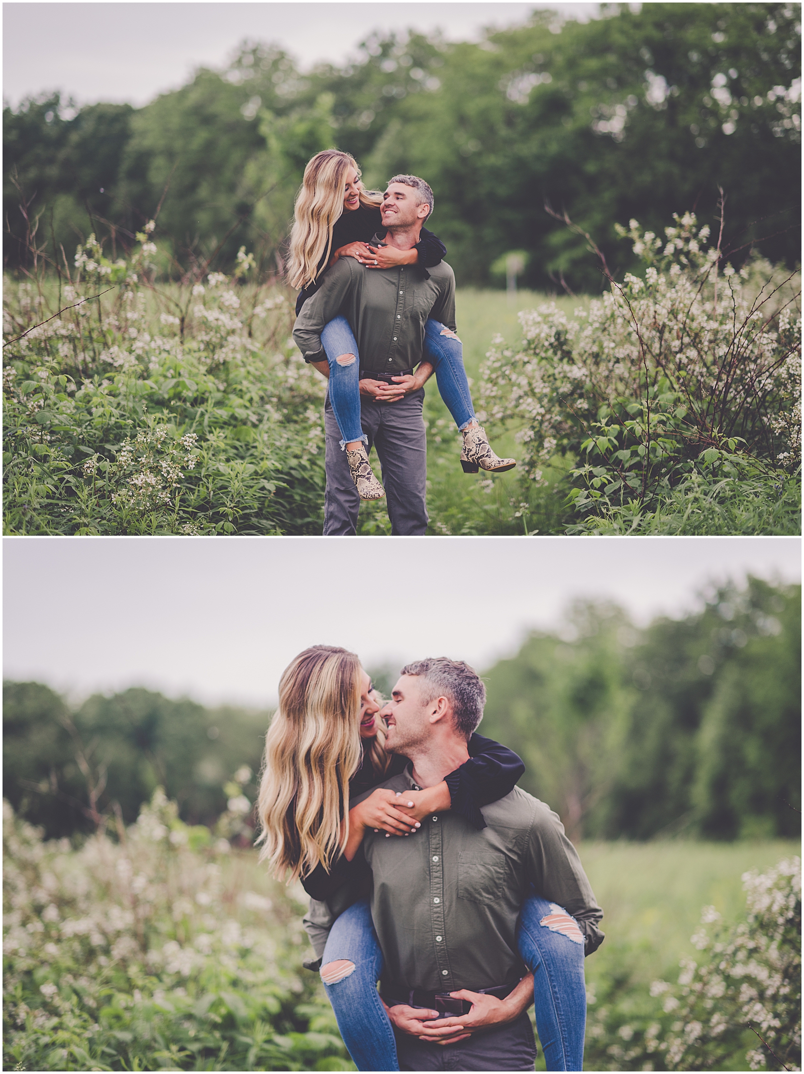 Spring Engagement Session in Milford, Illinois with Chicagoland wedding photographer Kara Evans Photographer.