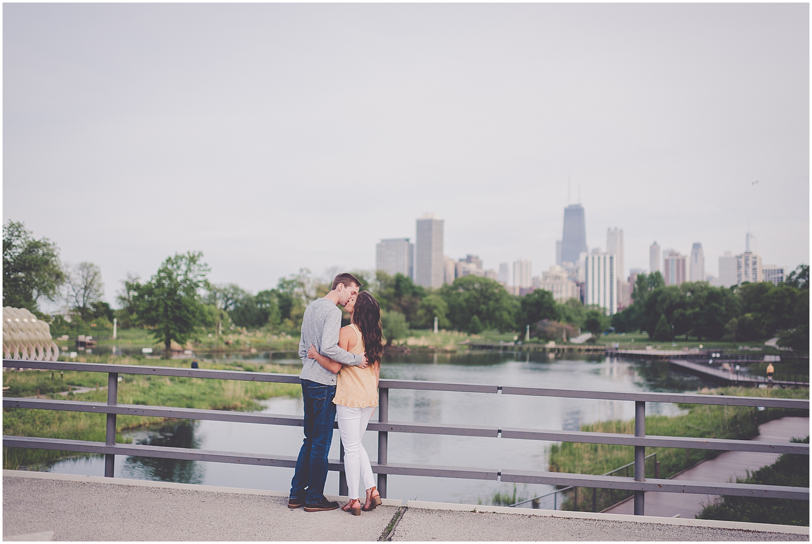 Lincoln Park Nature Boardwalk Engagement Photos in Chicago, Illinois with Chicagoland wedding photographer Kara Evans Photographer.