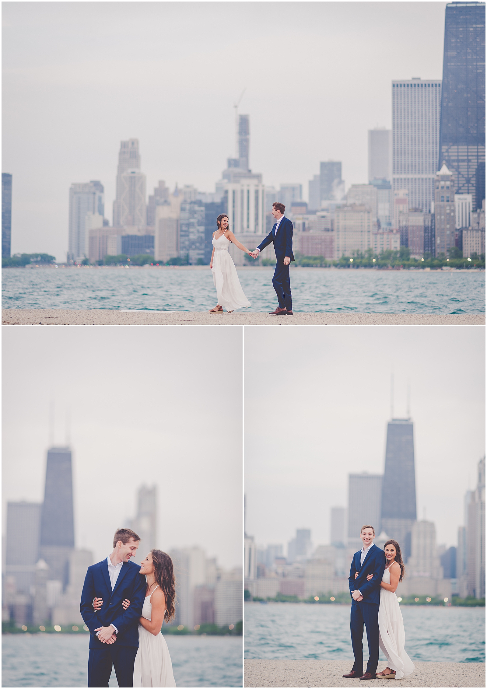 North Avenue Beach Engagement Photos in Chicago, Illinois with Chicagoland wedding photographer Kara Evans Photographer.