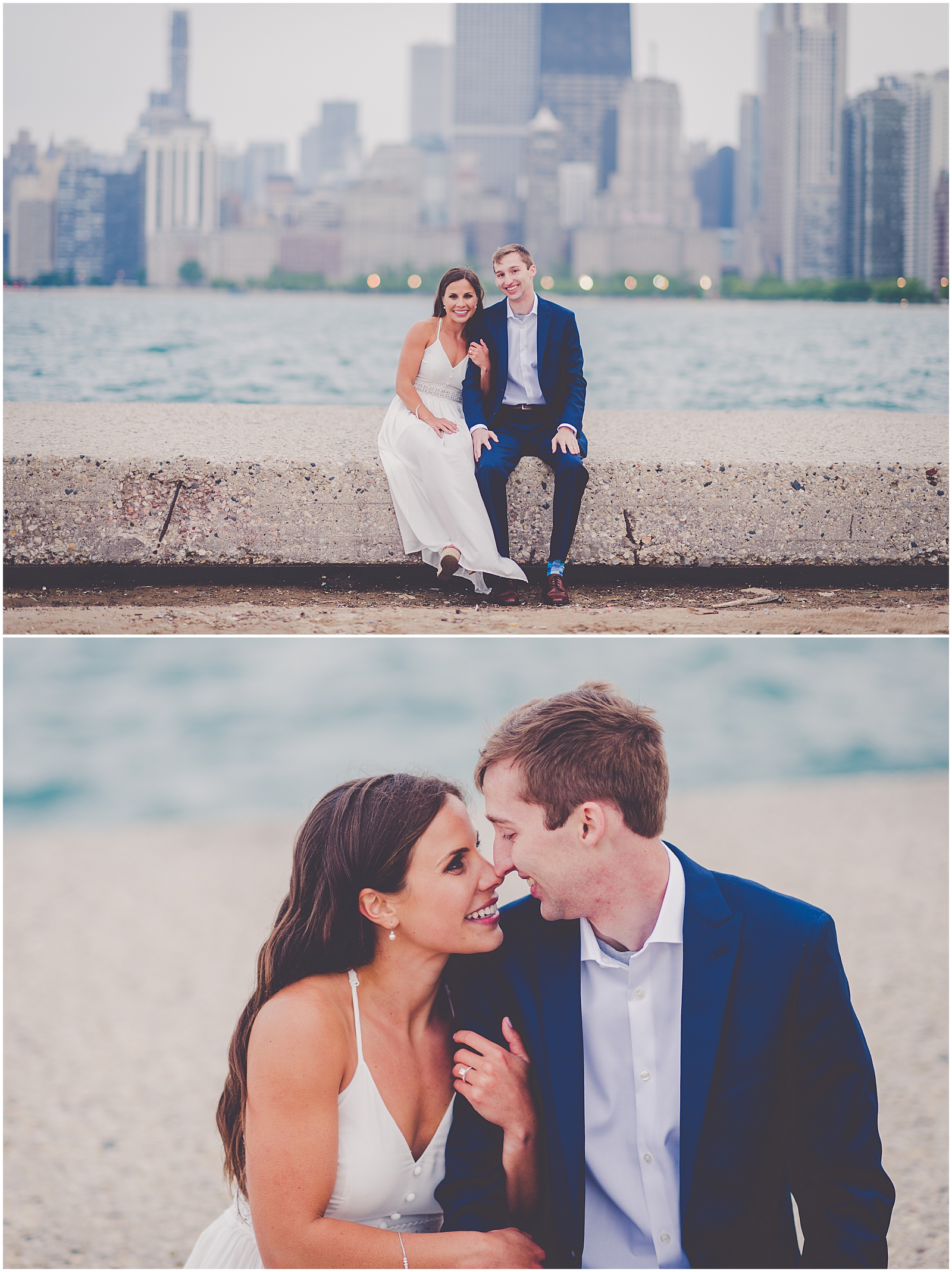 North Avenue Beach Engagement Photos in Chicago, Illinois with Chicagoland wedding photographer Kara Evans Photographer.