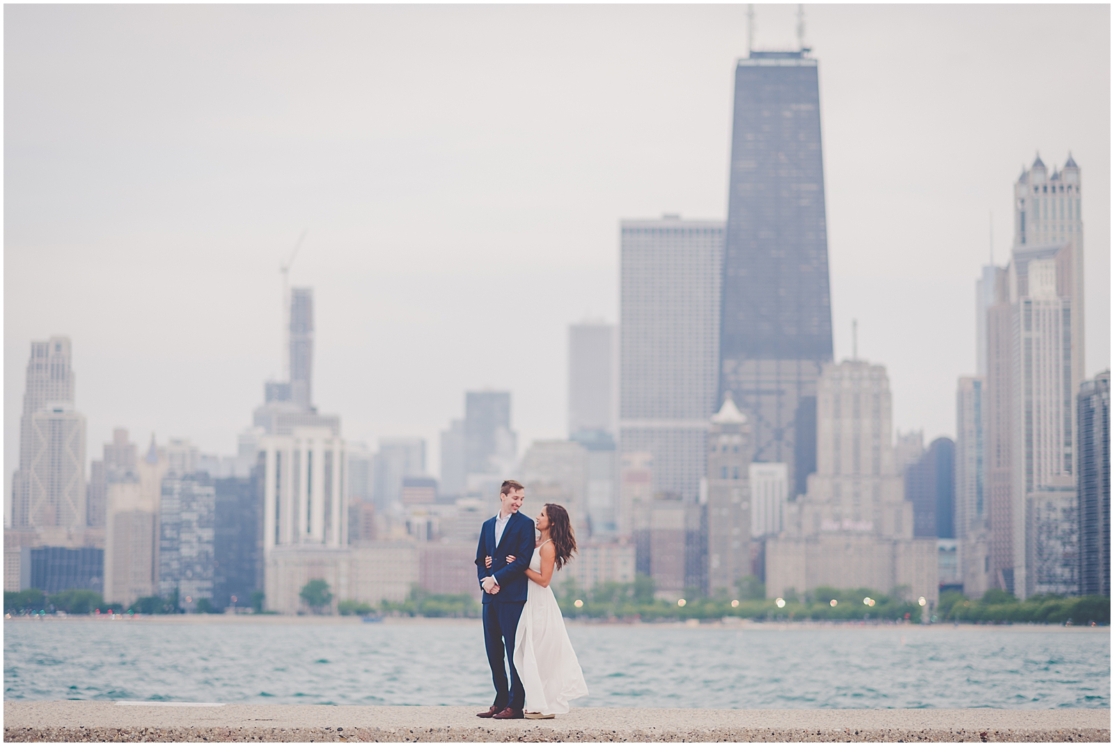 North Avenue Beach Engagement Photos in Chicago, Illinois with Chicagoland wedding photographer Kara Evans Photographer.