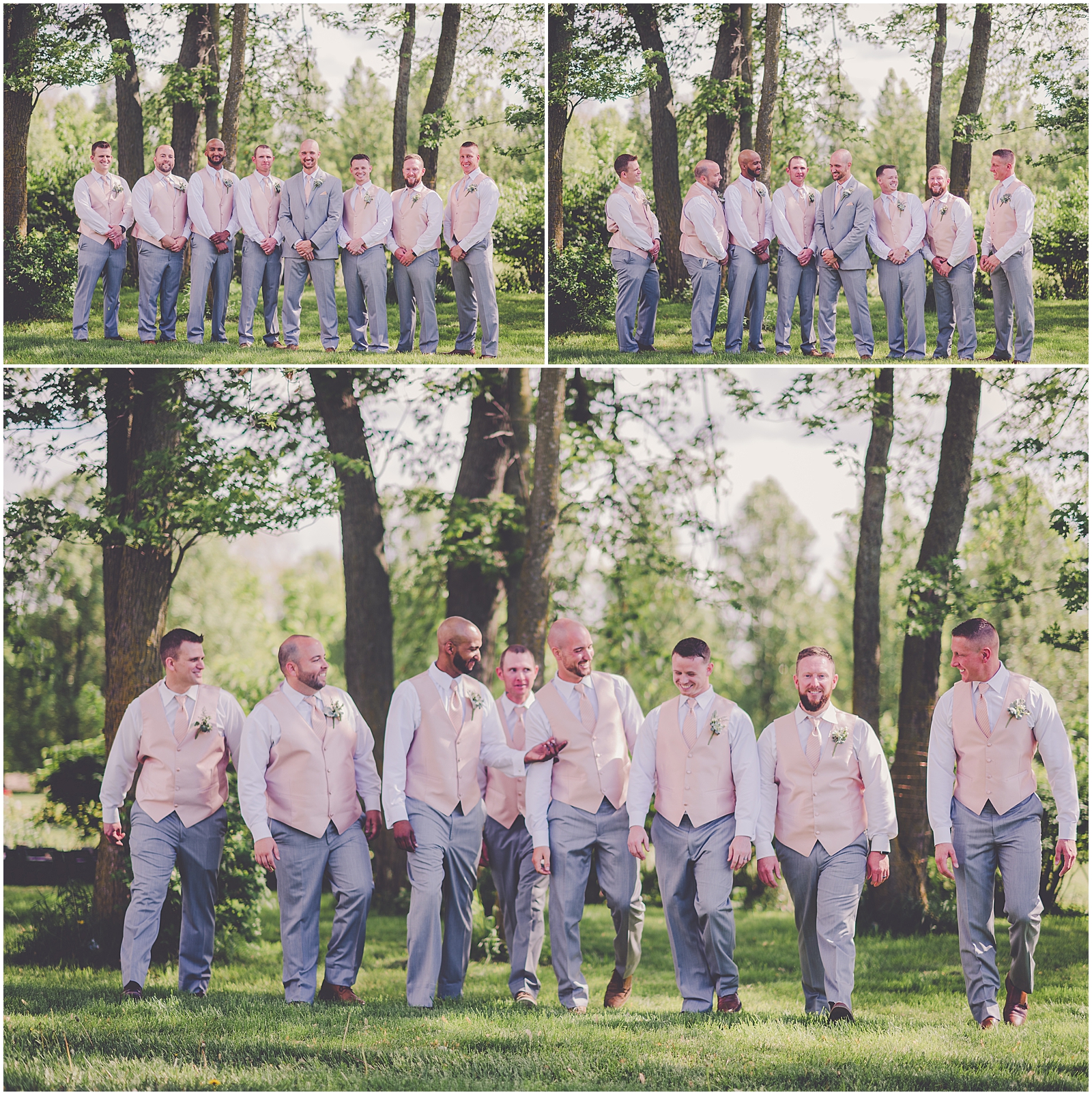 Romantic Blush Wedding Day in Peotone, Illinois with Chicagoland wedding photographer Kara Evans Photographer.