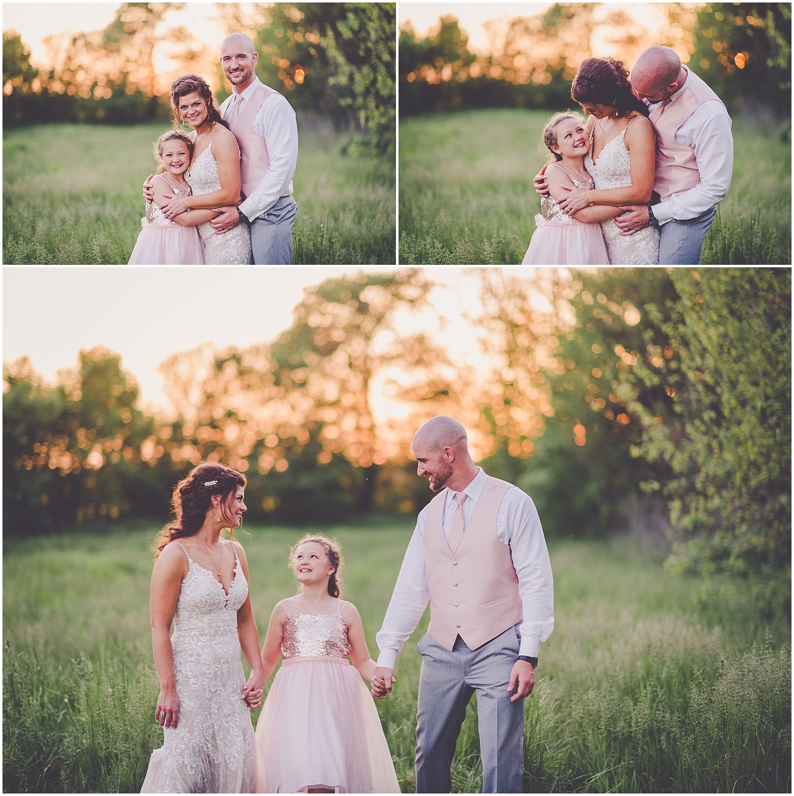 Romantic Blush Wedding Day in Peotone, Illinois with Chicagoland wedding photographer Kara Evans Photographer.