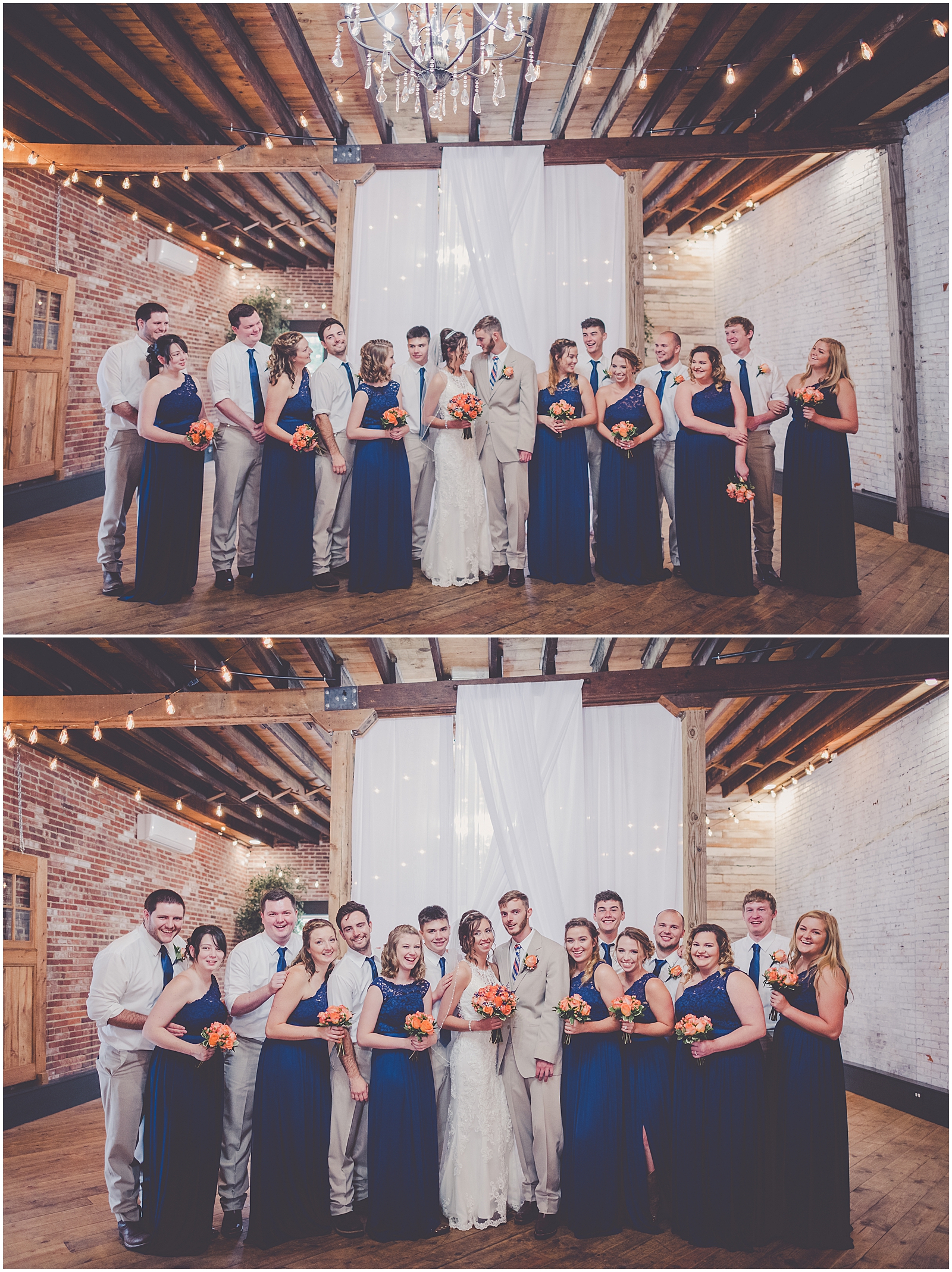 Kendall and Andrew's rustic elegance wedding at Town & Country Events in Milford, Illinois with Chicagoland wedding photographer Kara Evans Photographer.