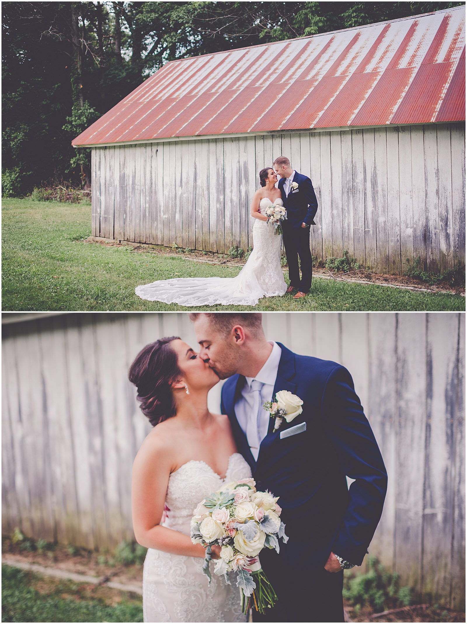 Courtney & Todd's dusty blue, greenery, and gold wedding day at St. Mary's Catholic Church in Beaverville, Illinois and Dunning Park in Iroquois, Illinois with Chicagoland wedding photographer Kara Evans Photographer.