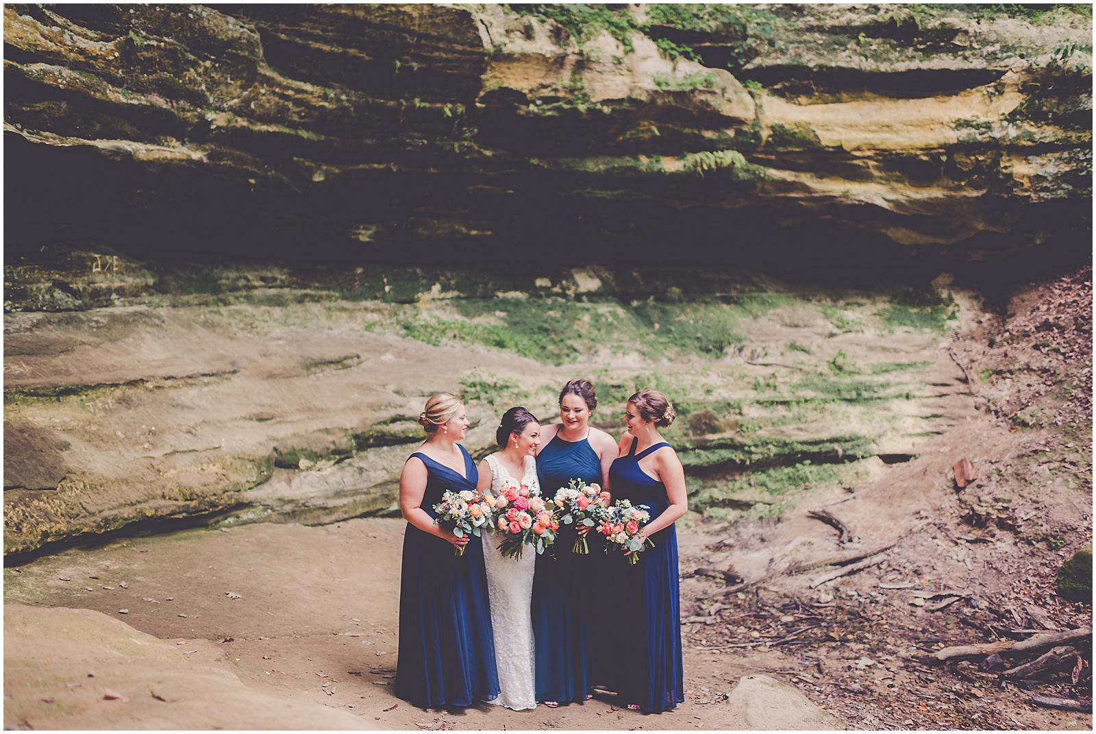 Tess and Sam's rustic Starved Rock State Park wedding photos in Oglesby, Illinois with Chicagoland wedding photographer Kara Evans Photographer.