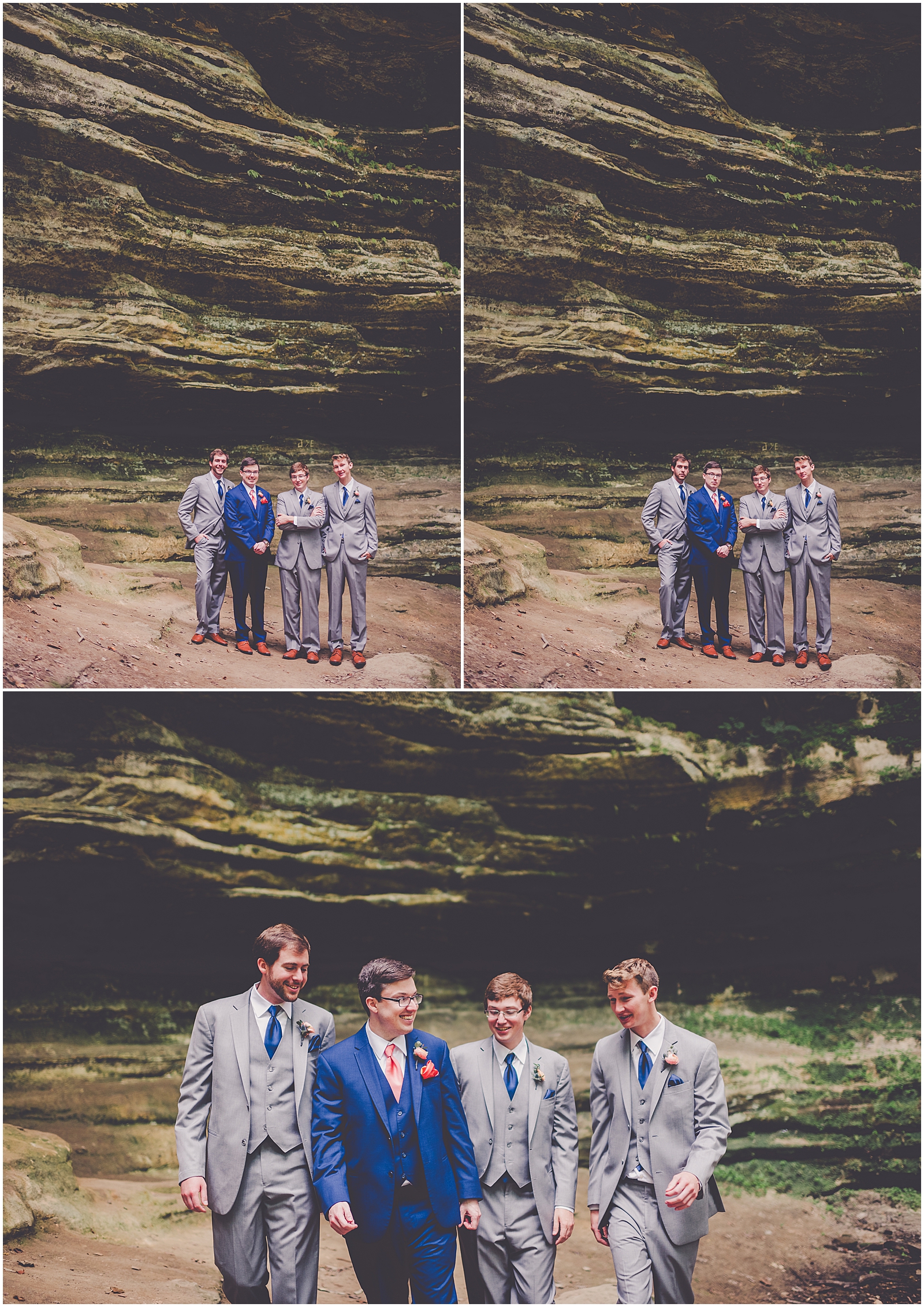 Tess and Sam's rustic Starved Rock State Park wedding photos in Oglesby, Illinois with Chicagoland wedding photographer Kara Evans Photographer.