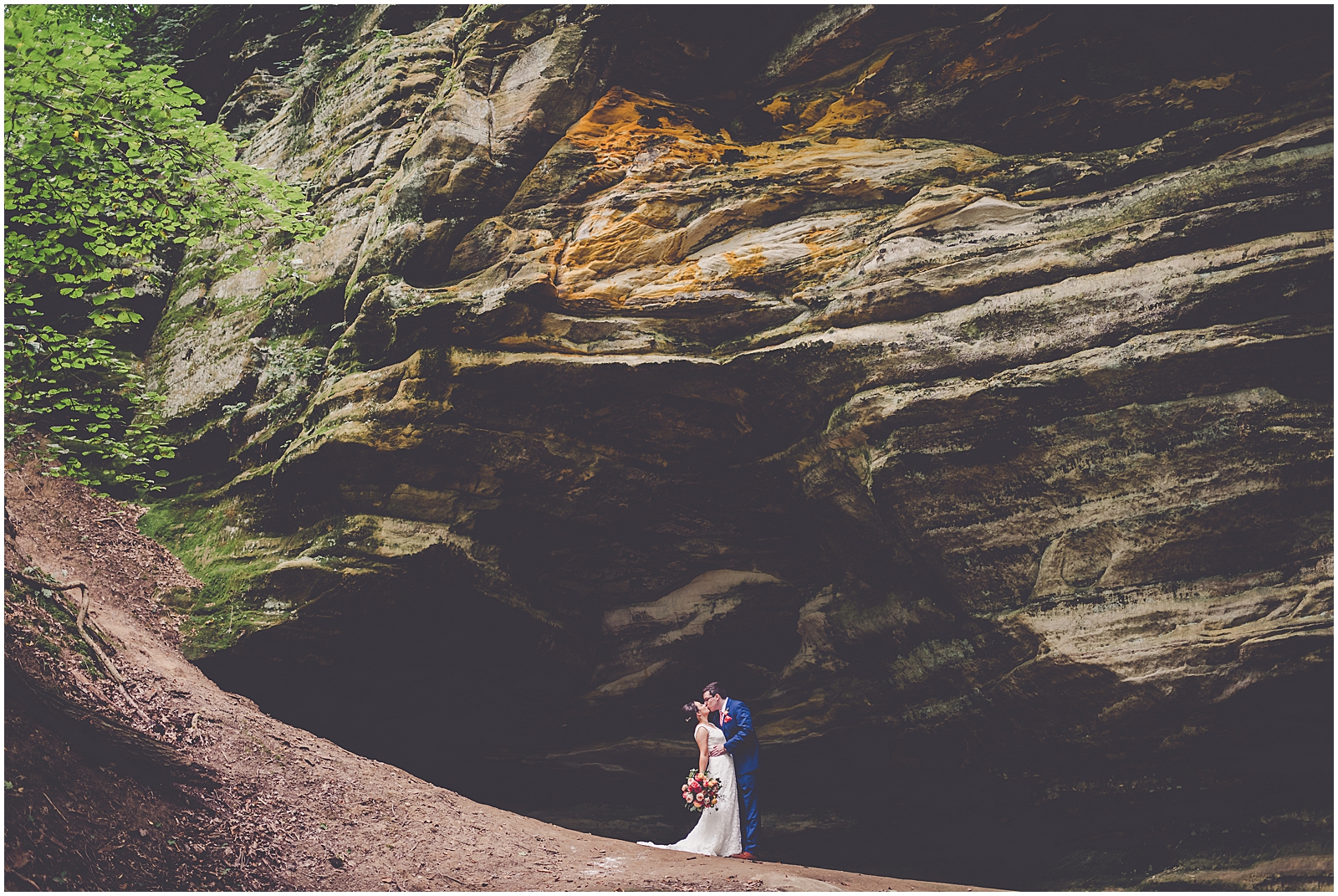Tess and Sam's rustic Starved Rock State Park wedding photos in Oglesby, Illinois with Chicagoland wedding photographer Kara Evans Photographer.