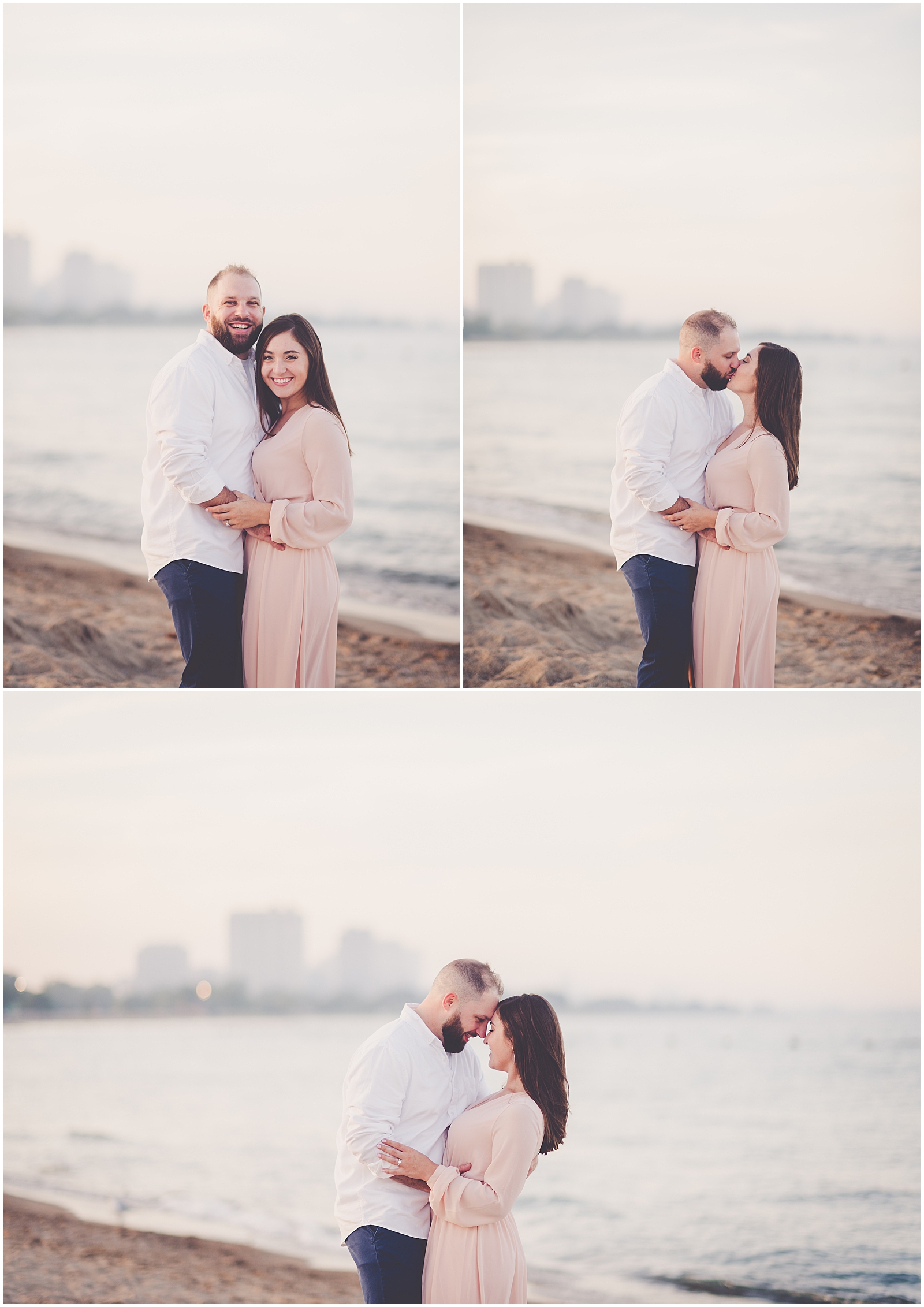 Colleen and Joel's North Avenue Beach engagement session in Chicago, Illinois with Chicagoland wedding photographer Kara Evans Photographer.