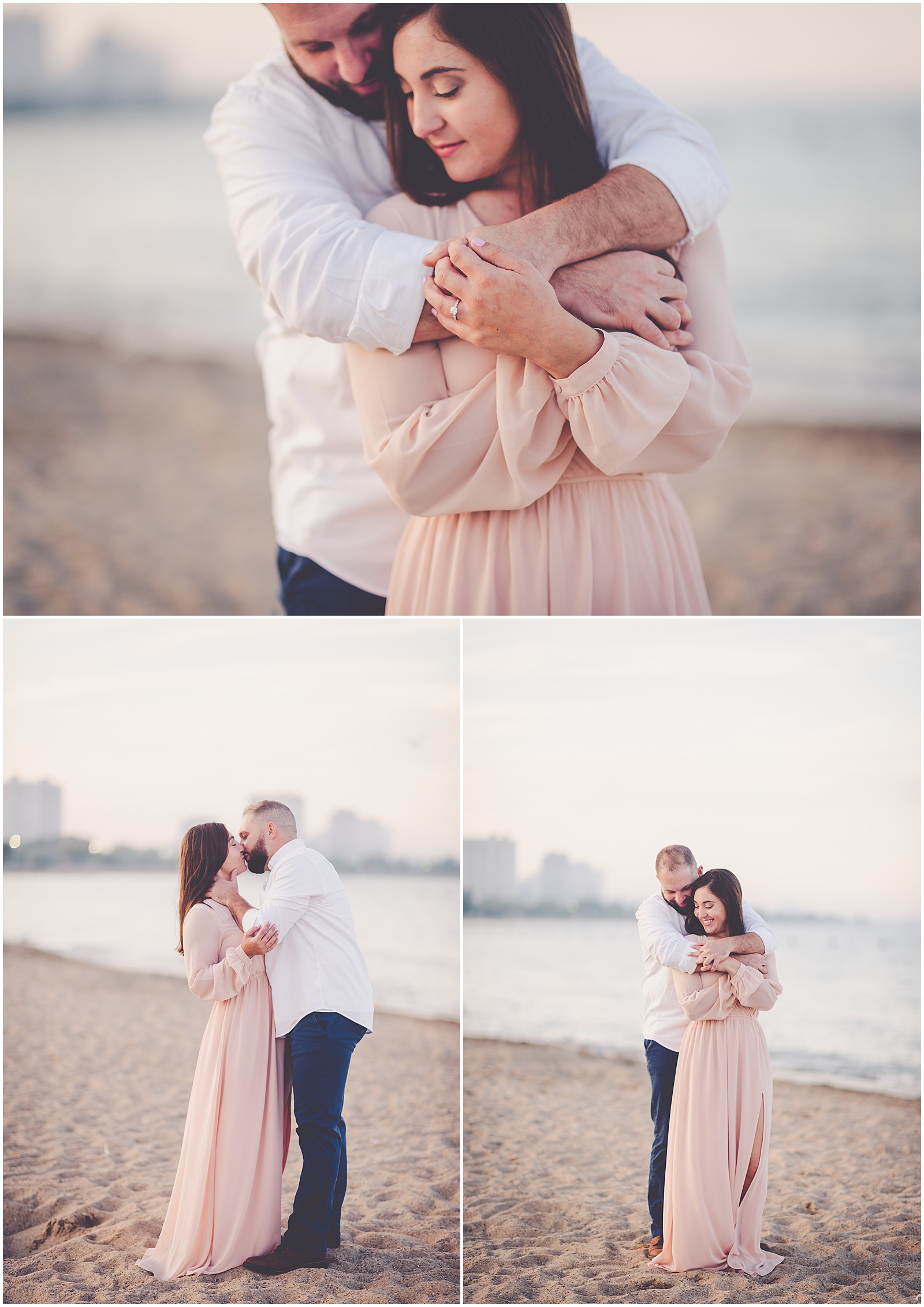 Colleen and Joel's North Avenue Beach engagement session in Chicago, Illinois with Chicagoland wedding photographer Kara Evans Photographer.