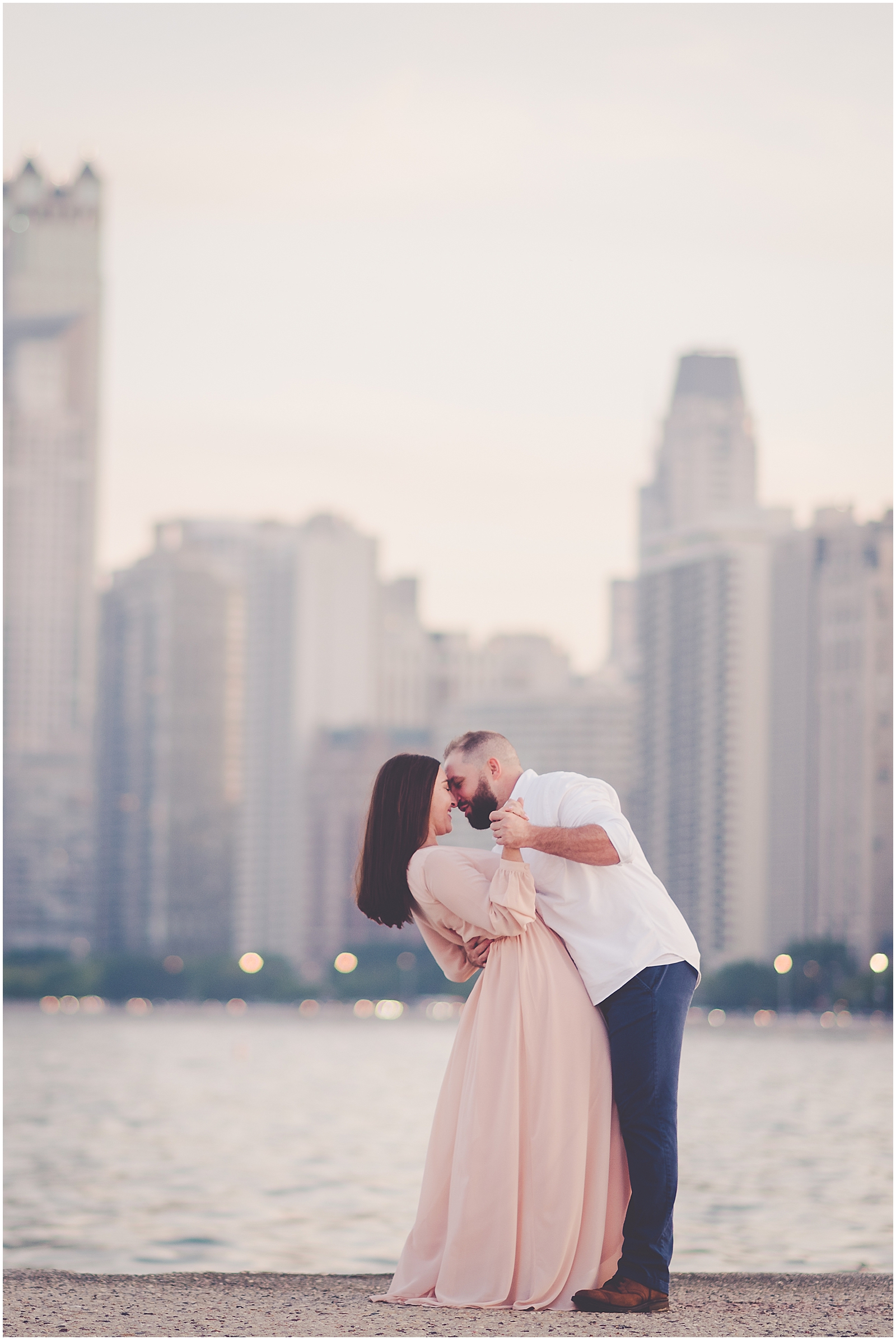 Colleen and Joel's North Avenue Beach engagement session in Chicago, Illinois with Chicagoland wedding photographer Kara Evans Photographer.