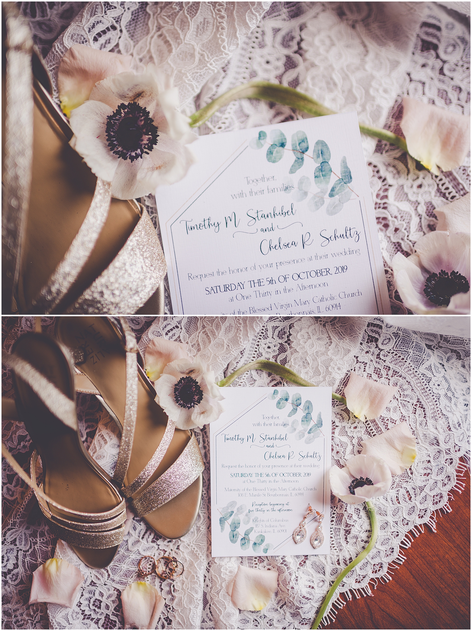 Chelsea and Tim's boho eclectic fall wedding day in Kankakee, Illinois - Maternity BVM wedding photos in Bourbonnais - with Chicagoland wedding photographer Kara Evans Photographer.