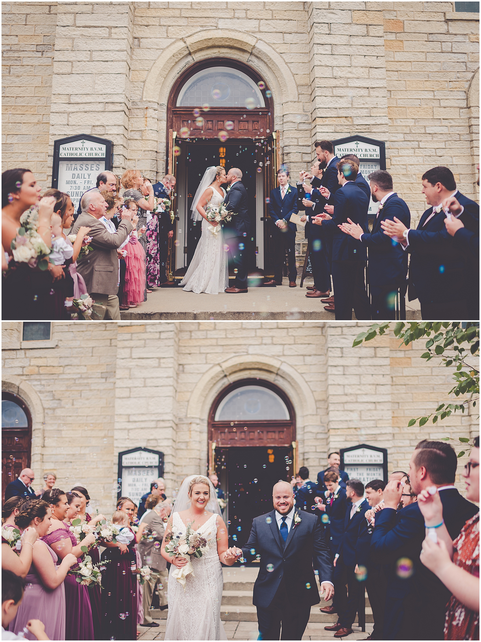 Chelsea and Tim's boho eclectic fall wedding day in Kankakee, Illinois - Maternity BVM wedding photos in Bourbonnais - with Chicagoland wedding photographer Kara Evans Photographer.