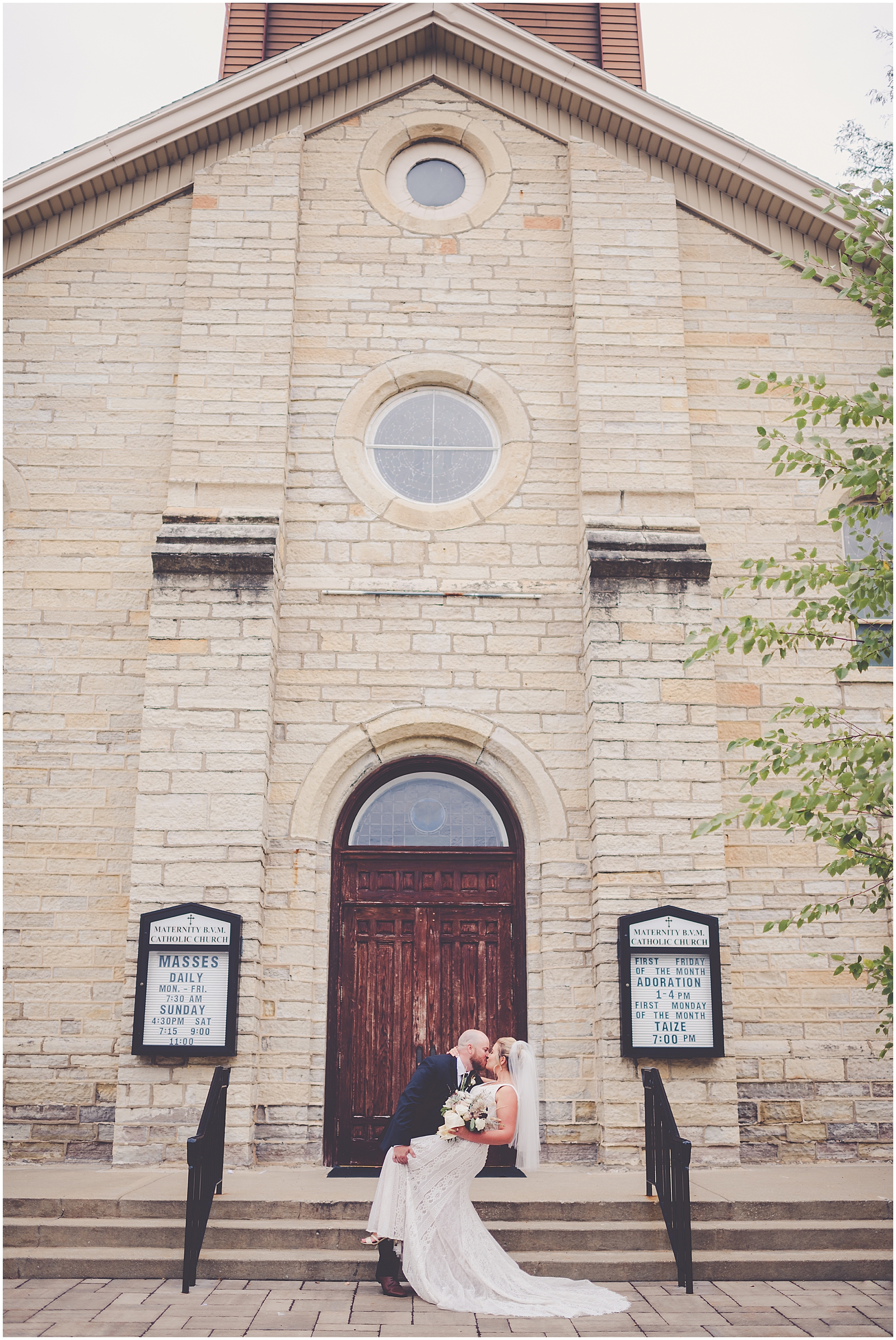 Chelsea and Tim's boho eclectic fall wedding day in Kankakee, Illinois - Maternity BVM wedding photos in Bourbonnais - with Chicagoland wedding photographer Kara Evans Photographer.