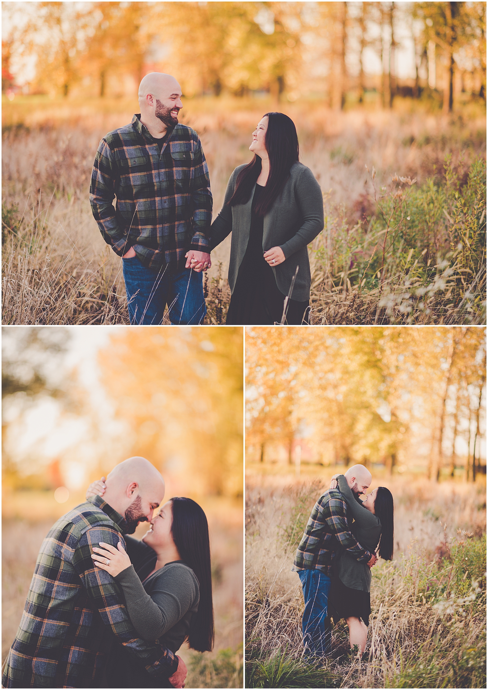 CayLee and Ryan's fall anniversary session at Willowhaven in Bourbonnais, IL with Chicagoland wedding photographer Kara Evans Photographer.