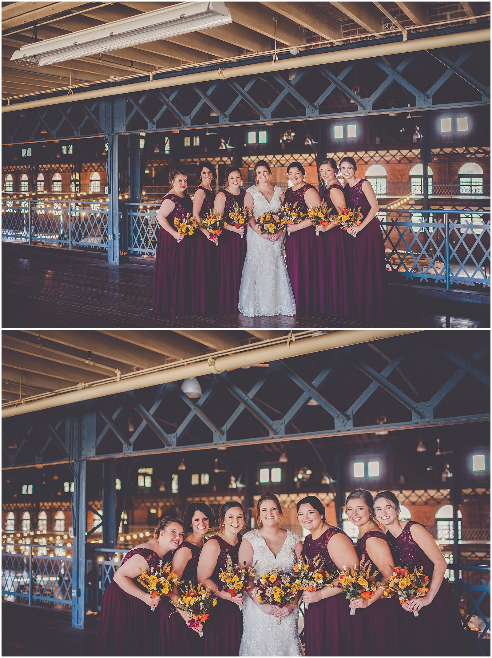Hannah and Matt's rustic fall wedding at the Exposition Building in Springfield, IL with Chicagoland wedding photographer Kara Evans Photographer.