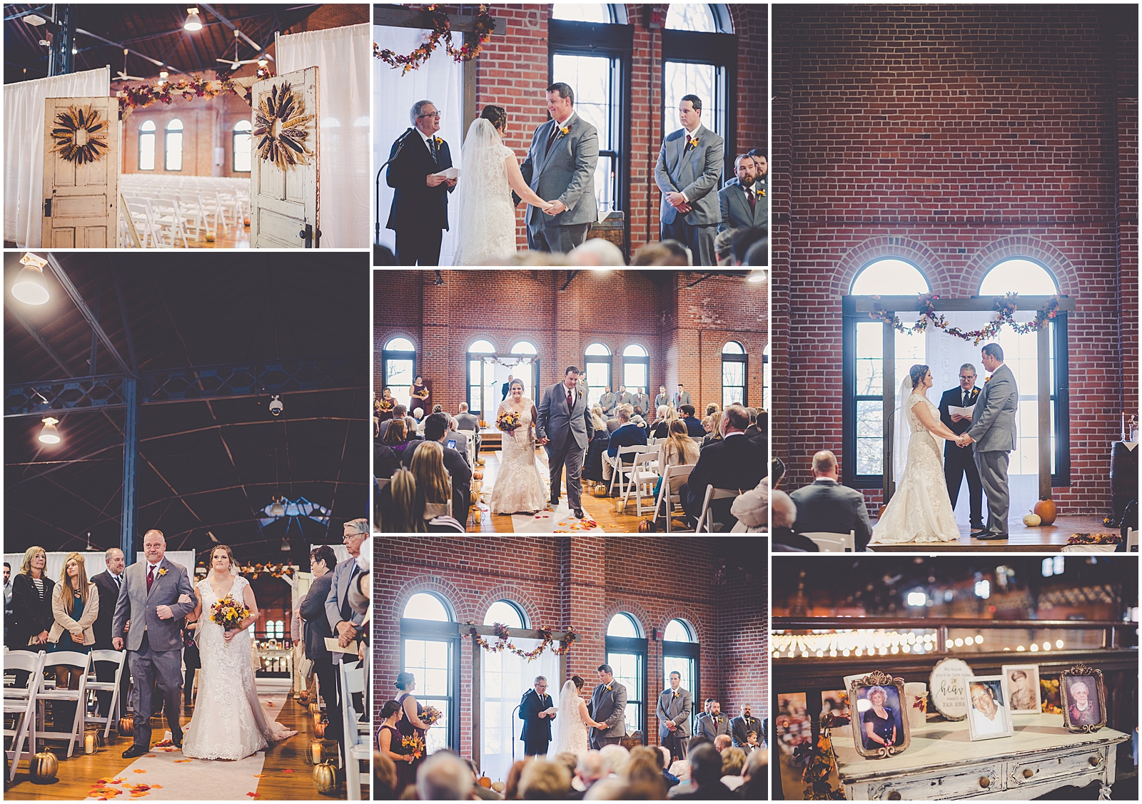 Hannah and Matt's rustic fall wedding at the Exposition Building in Springfield, IL with Chicagoland wedding photographer Kara Evans Photographer.
