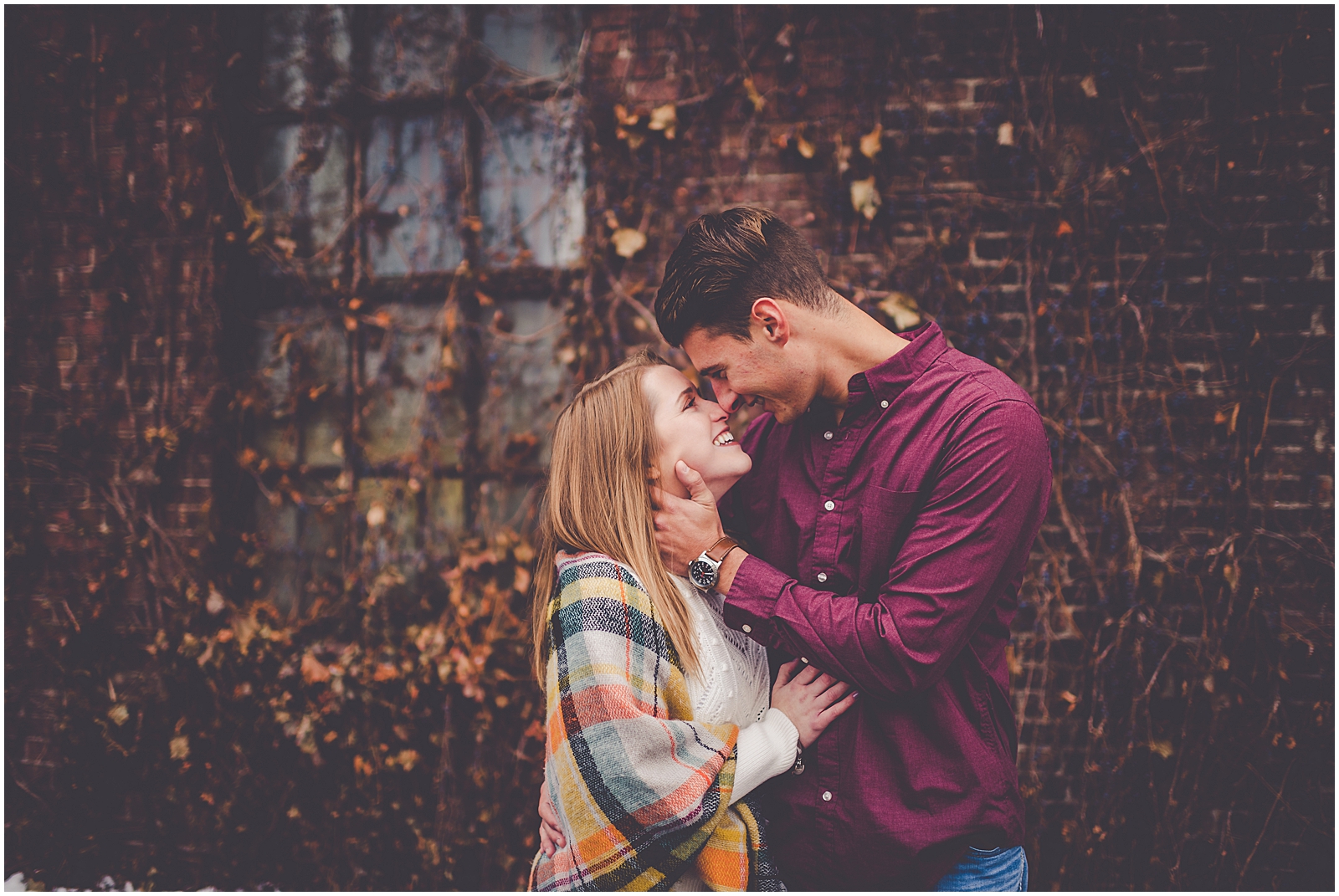 Clare and Chayce's fall engagement session in Springfield, Illinois with Chicagoland wedding photographer Kara Evans Photographer.