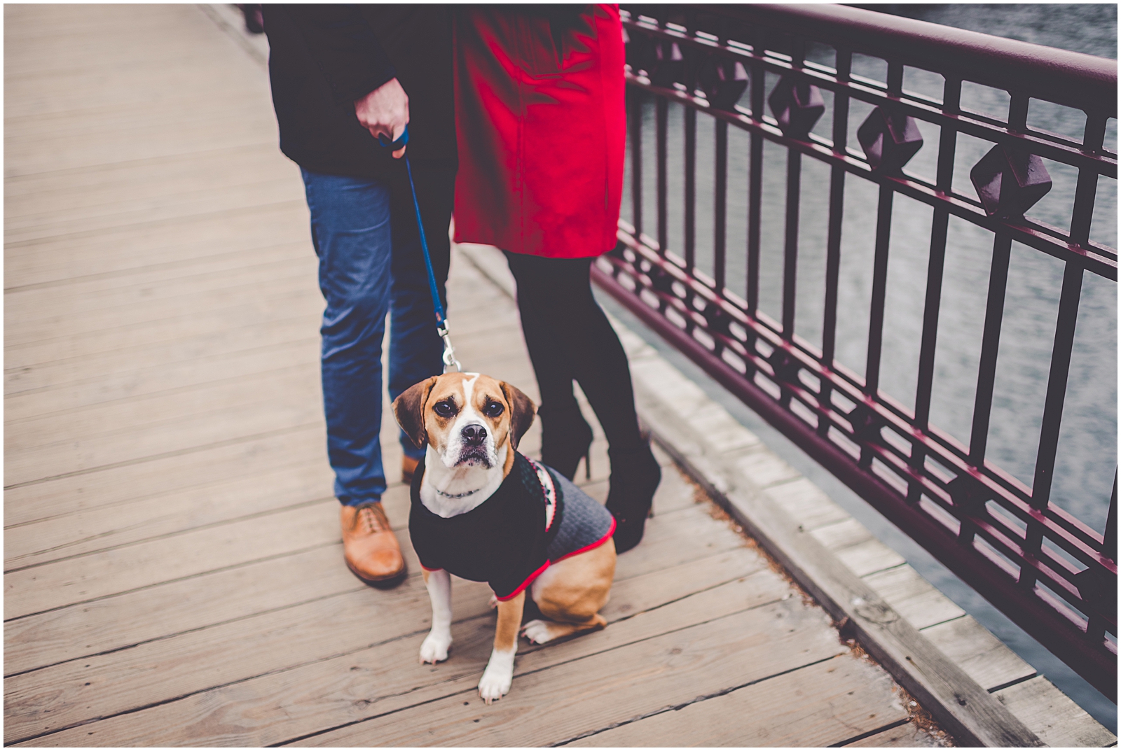 Courtney and Eric's winter Chicago engagement session photos with Chicagoland wedding photographer Kara Evans Photographer.