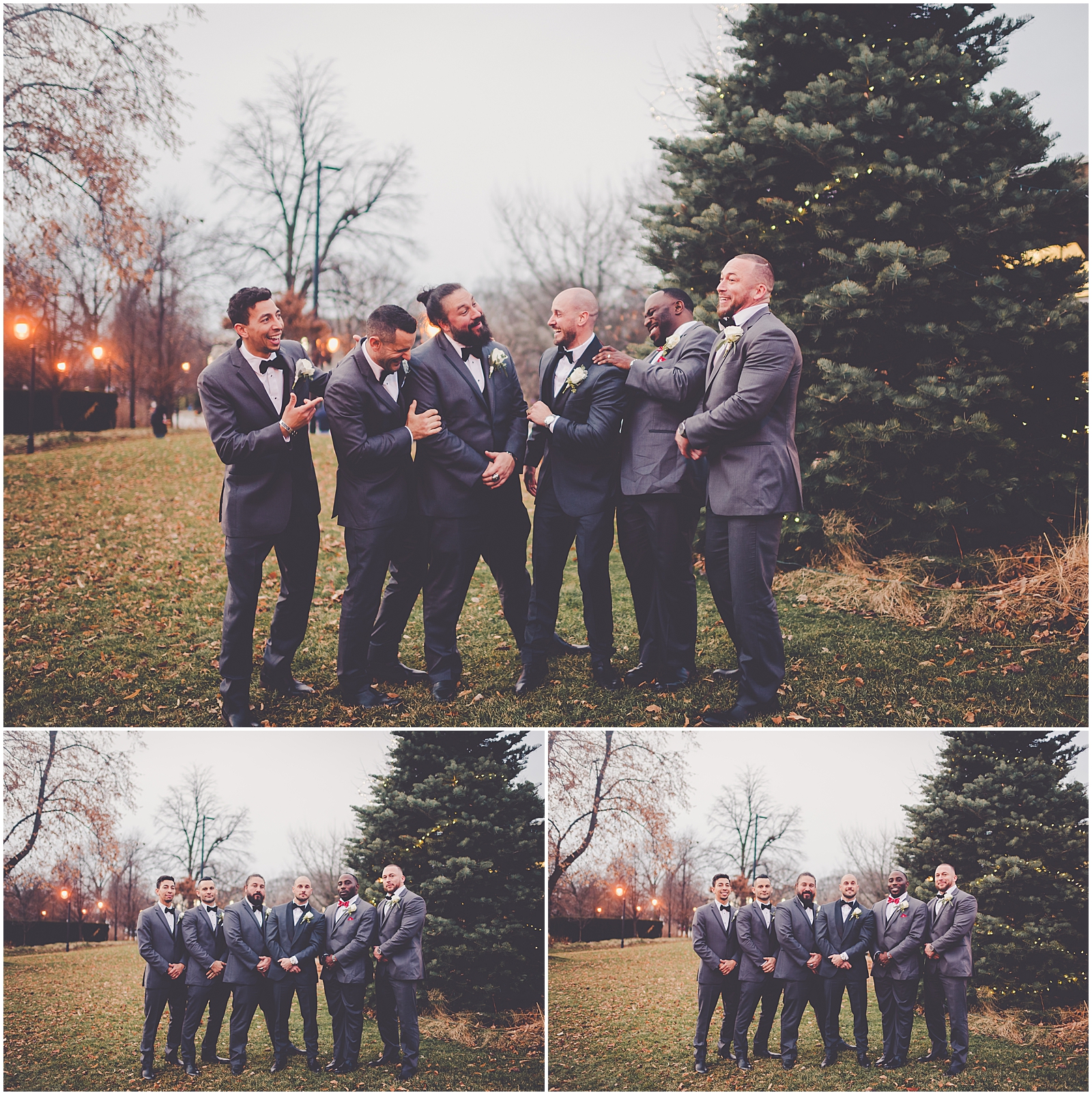 Brittany and Nic's Elements at Water Street winter wedding in Downtown Naperville, IL with Chicagoland wedding photographer Kara Evans Photographer.