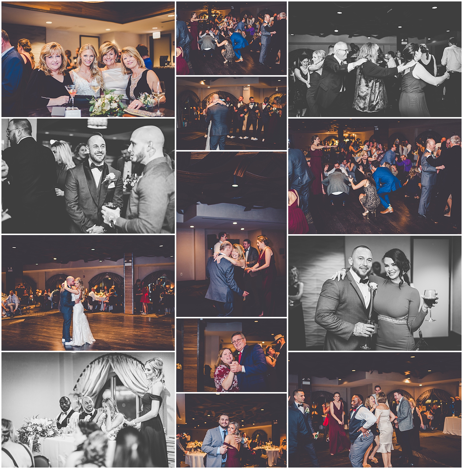 Brittany and Nic's Elements at Water Street winter wedding in Downtown Naperville, IL with Chicagoland wedding photographer Kara Evans Photographer.