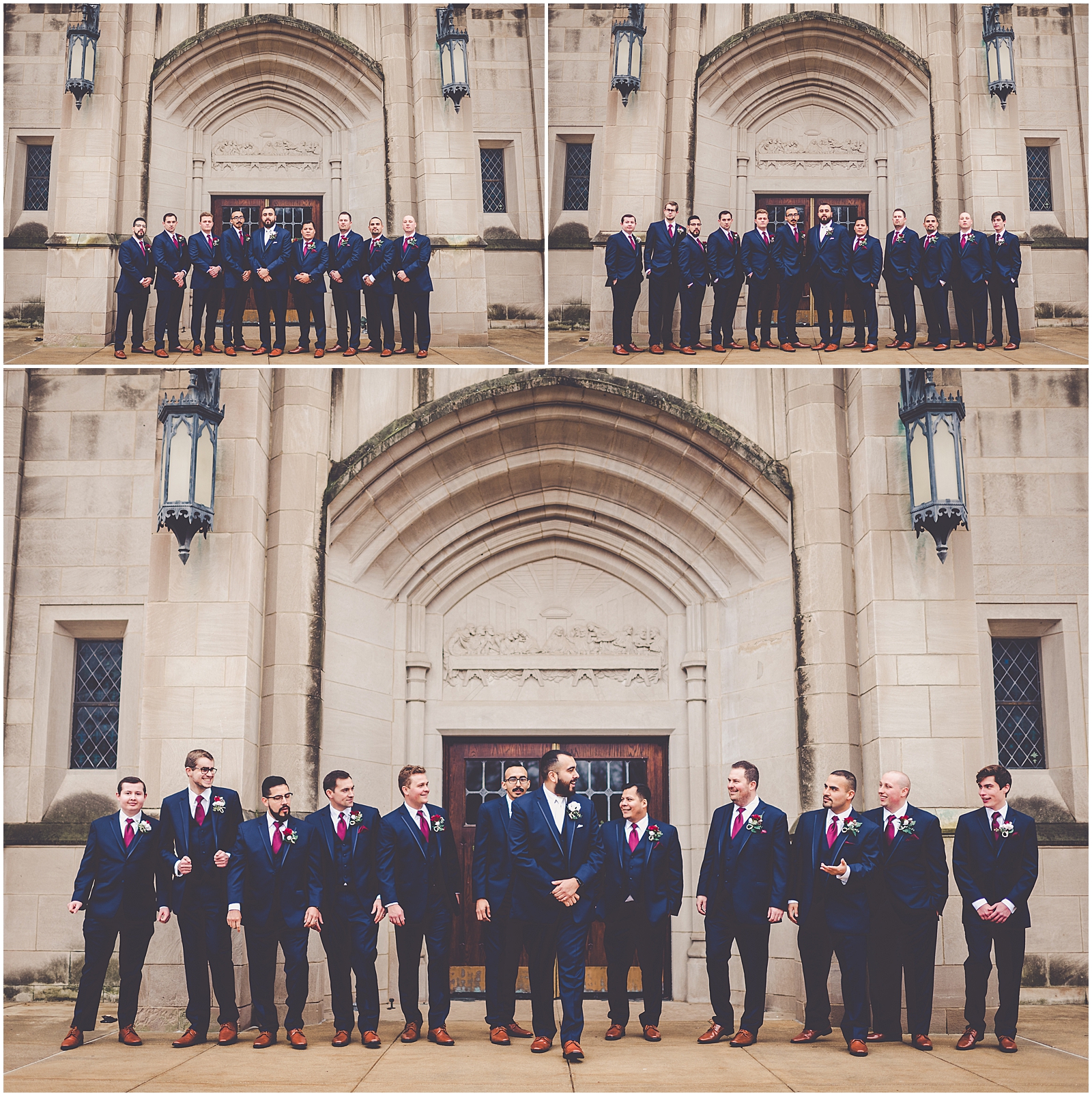 Mattie and Rolando's December Blessed Sacrament wedding day in Springfield, Illinois with Chicagoland wedding photographer Kara Evans Photographer.