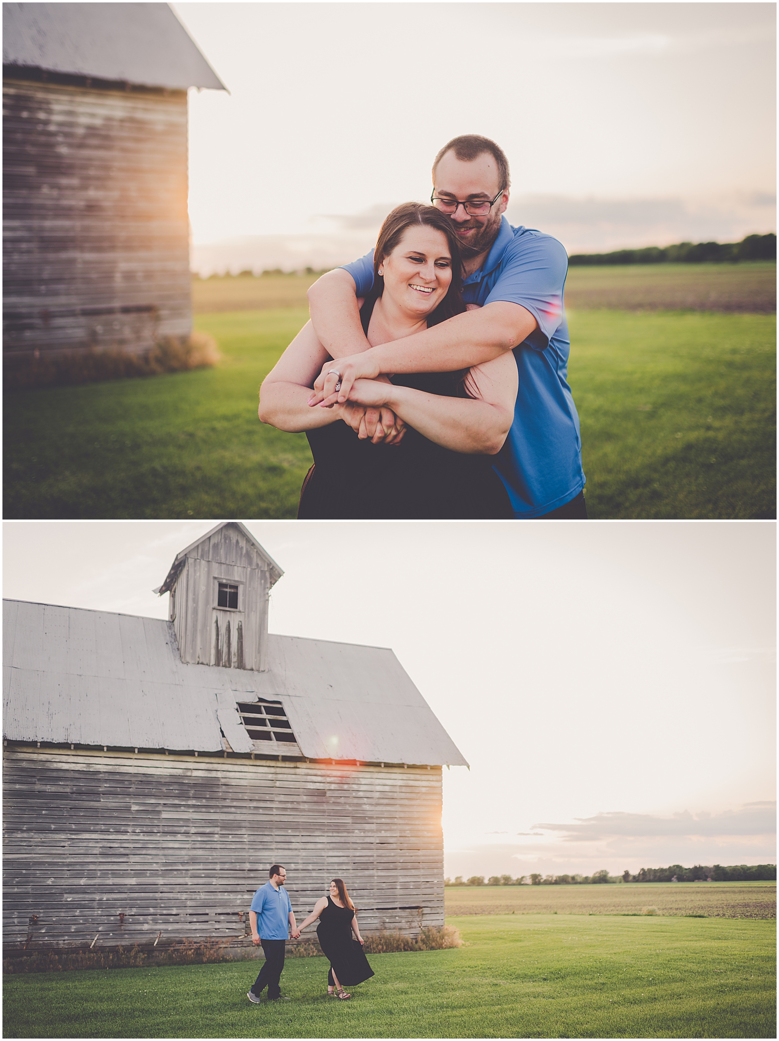 Shelby and Tyler's summer anniversary session in Onarga, Illinios with Chicagoland wedding photographer Kara Evans Photographer.