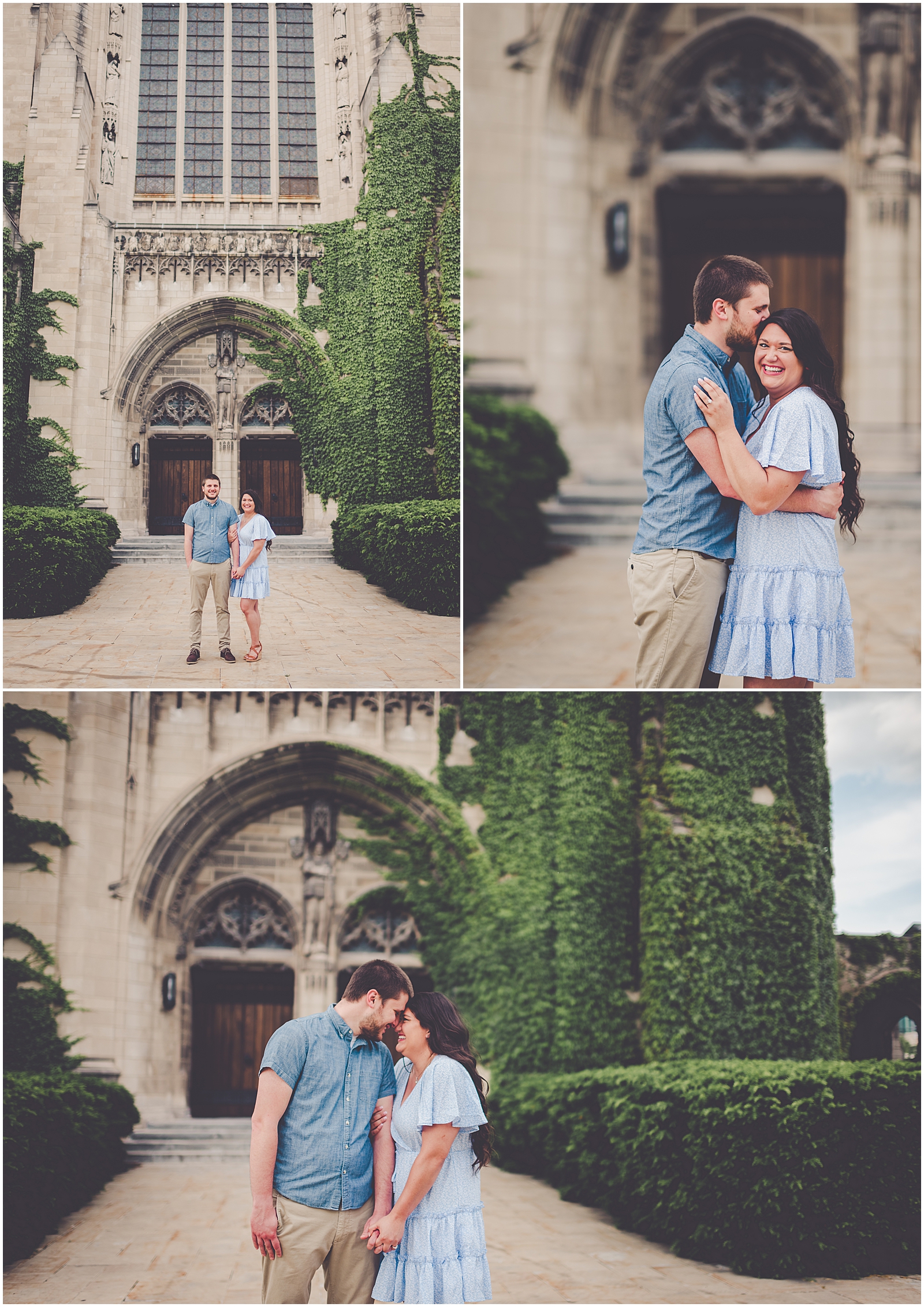Jenny and Colin's summer University of Chicago engagement photos with Chicagoland wedding photographer Kara Evans Photographer.