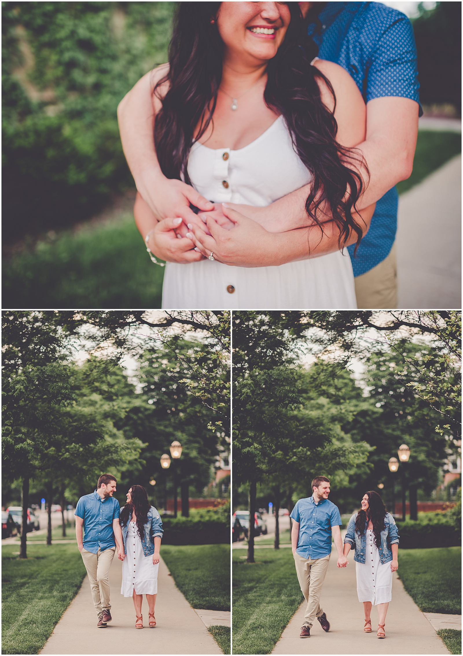Jenny and Colin's summer University of Chicago engagement photos with Chicagoland wedding photographer Kara Evans Photographer.