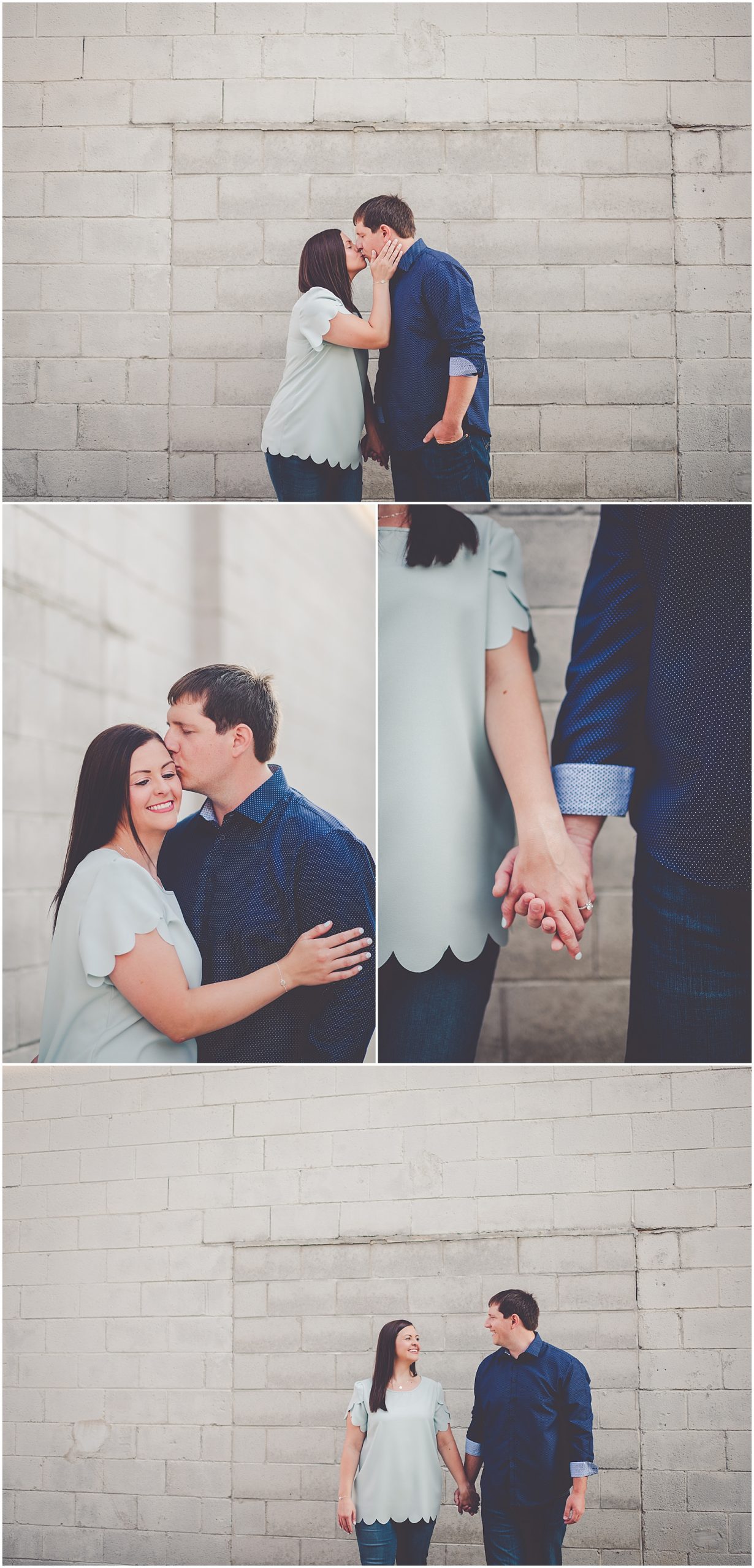 Taylor and Karl's downtown Frankfort engagement photos in Frankfort, Illinois with Chicagoland wedding photographer Kara Evans Photographer.