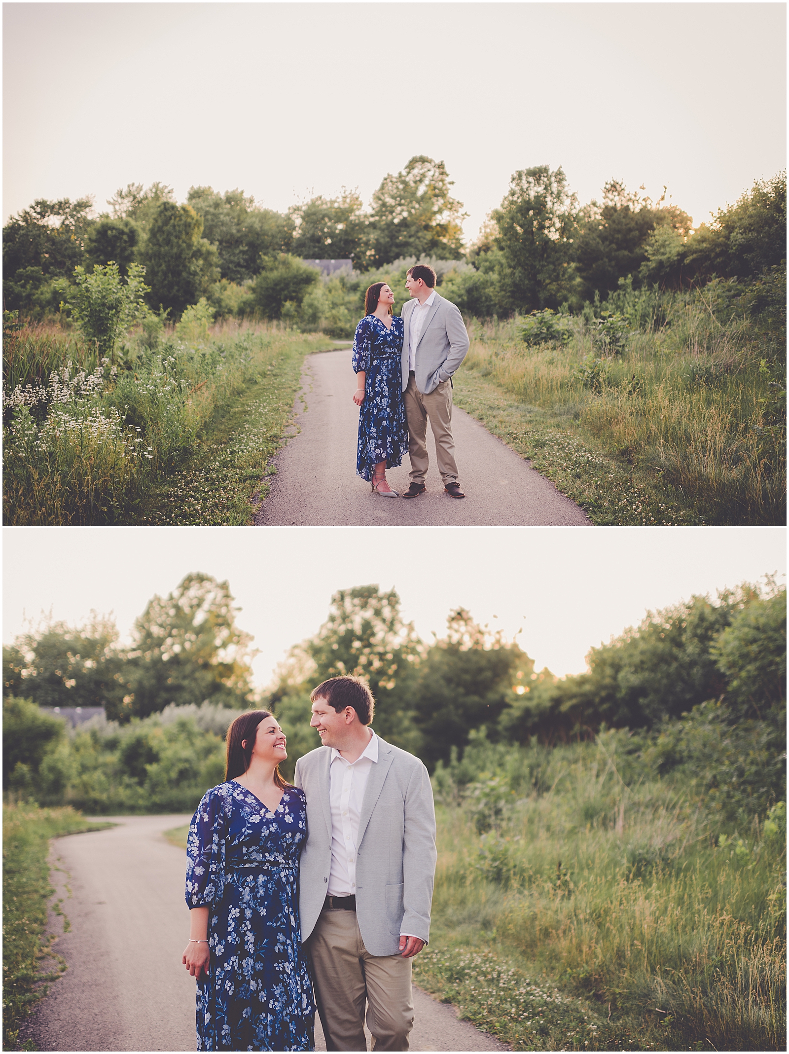 Taylor and Karl's downtown Frankfort engagement photos in Frankfort, Illinois with Chicagoland wedding photographer Kara Evans Photographer.