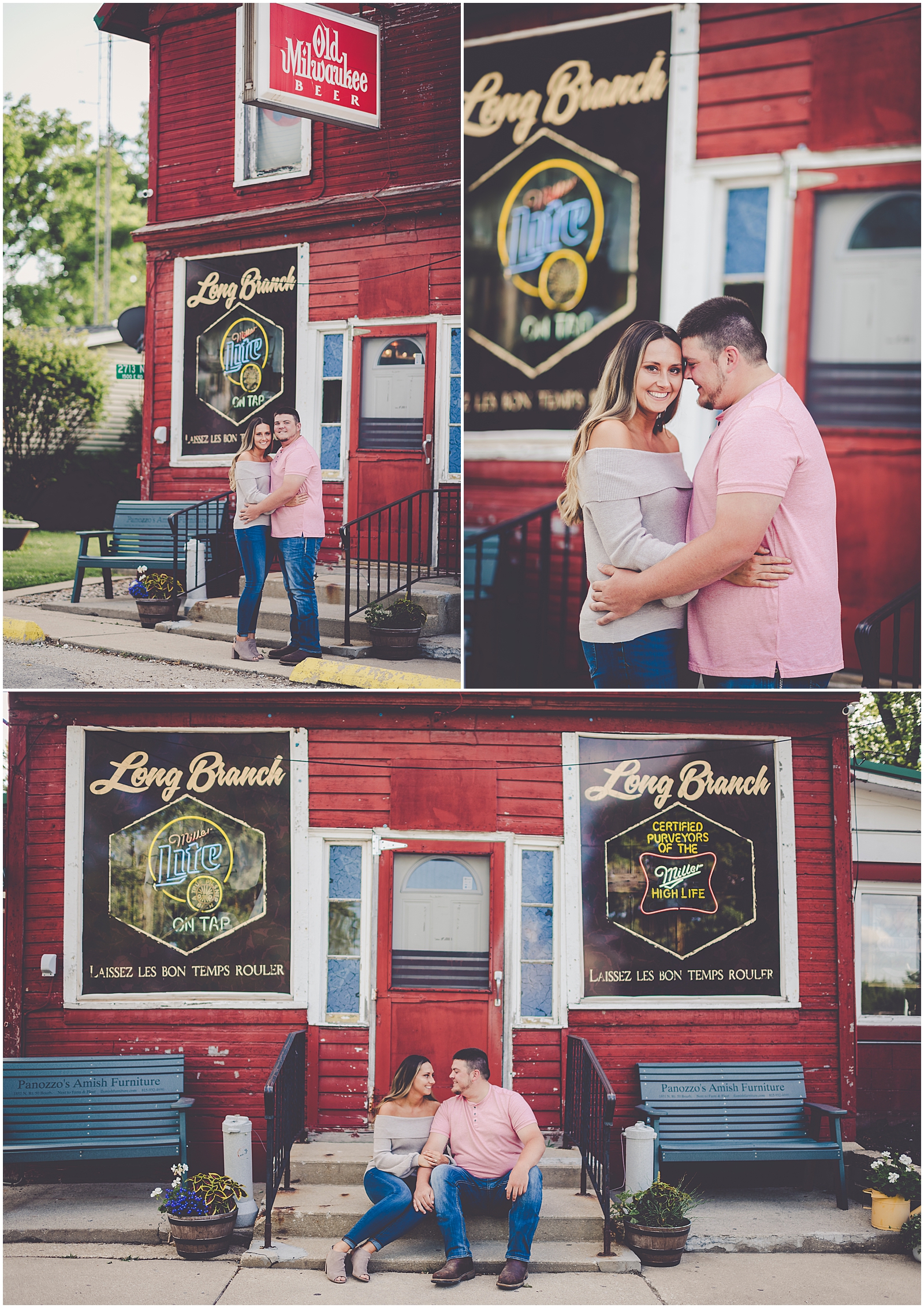 Holly and Kolton's summer Iroquois County engagement photos in Clifton, Illinois with Chicagoland wedding photographer Kara Evans Photographer.