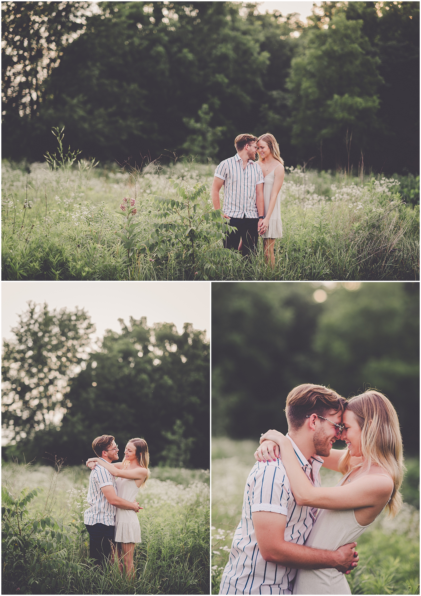 Lauren and Chase's Perry Farm and Downtown Kankakee engagement photos in Kankakee, Illinois with Chicagoland wedding photographer Kara Evans Photographer.