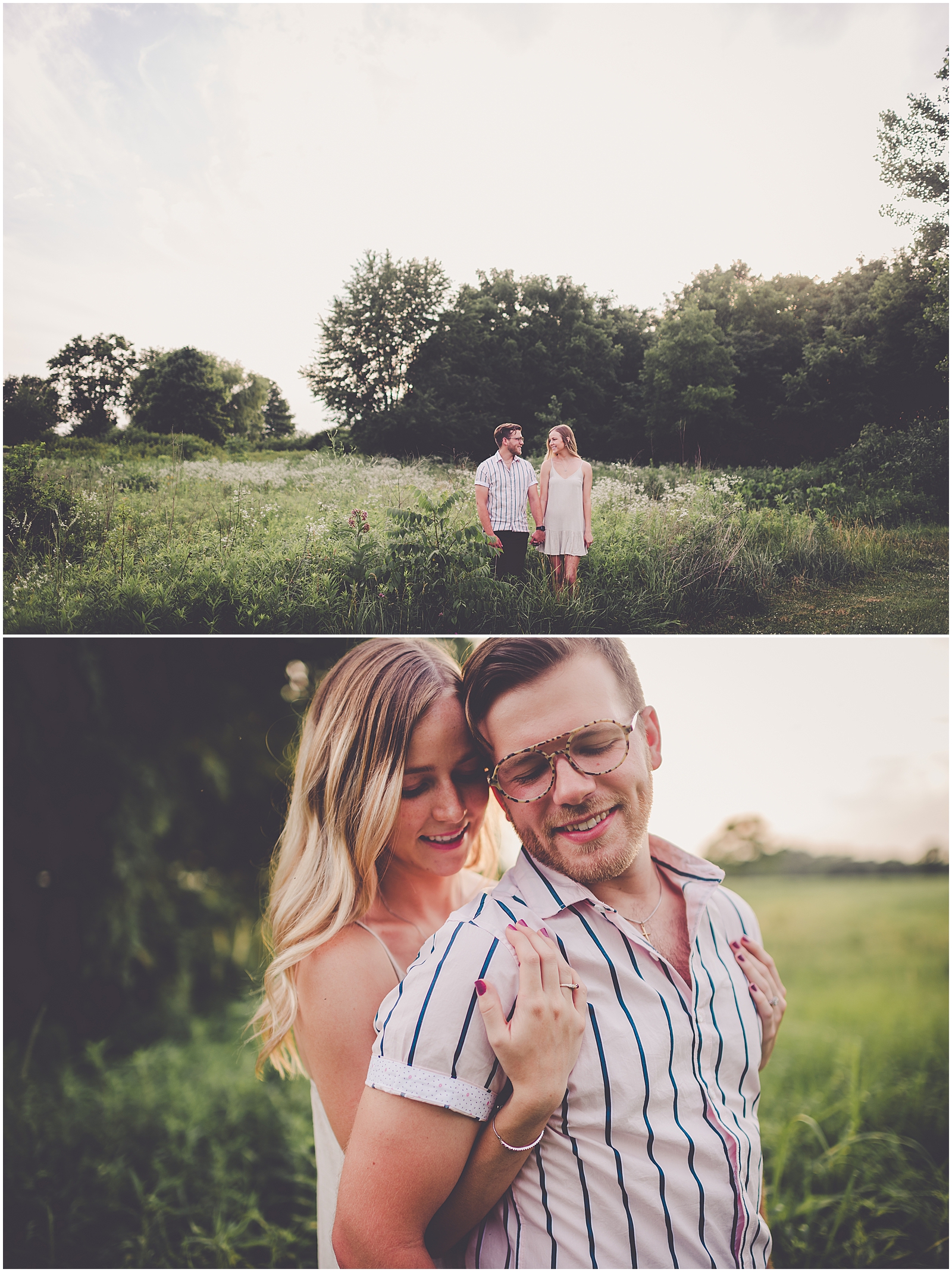 Lauren and Chase's Perry Farm and Downtown Kankakee engagement photos in Kankakee, Illinois with Chicagoland wedding photographer Kara Evans Photographer.