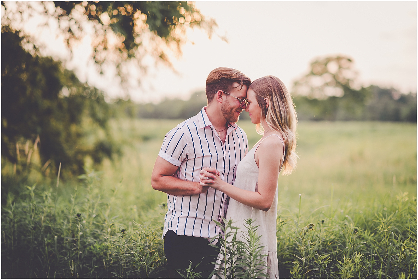 Lauren and Chase's Perry Farm and Downtown Kankakee engagement photos in Kankakee, Illinois with Chicagoland wedding photographer Kara Evans Photographer.