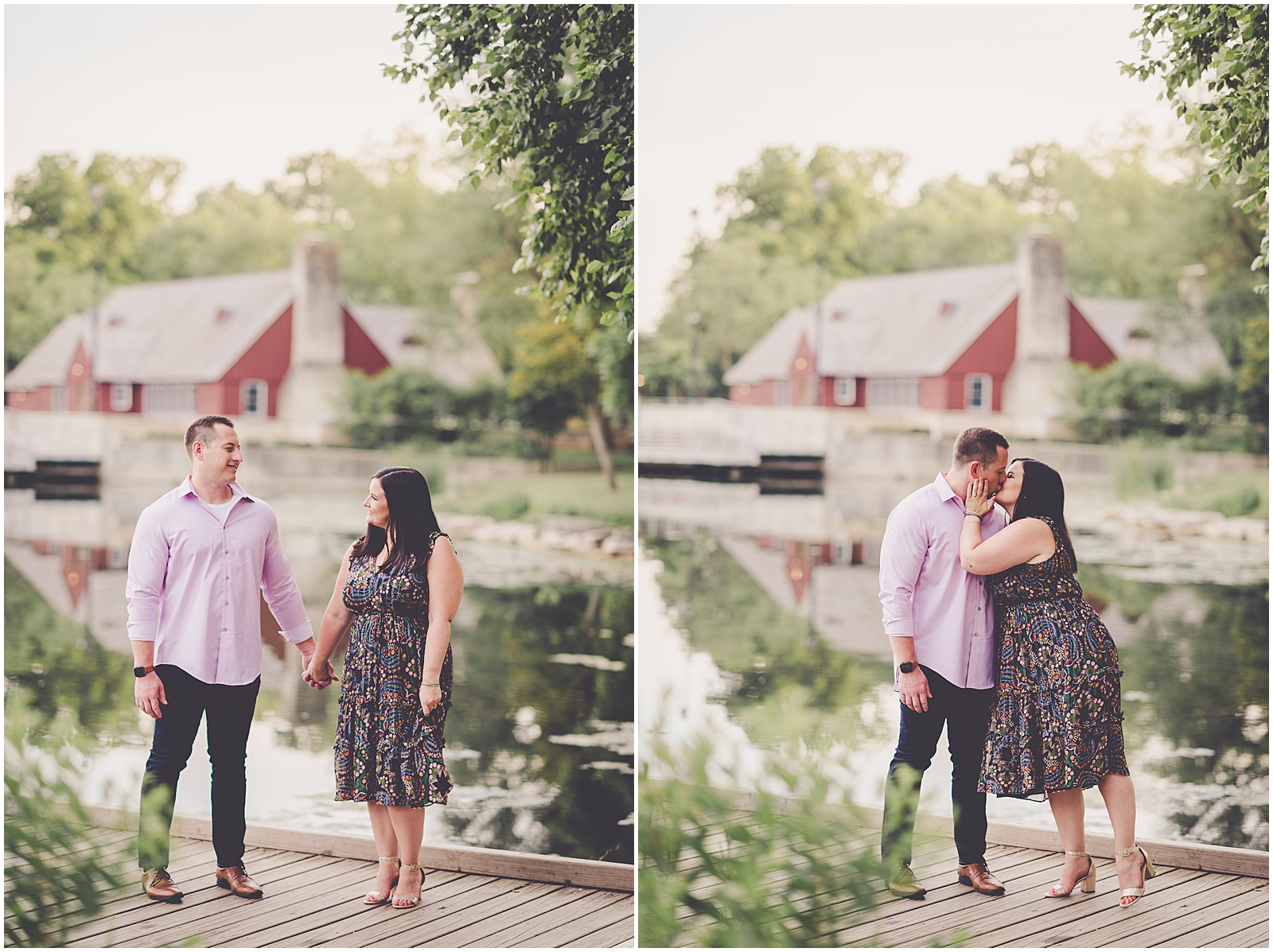 Melissa and Adam's Lake Ellyn engagement photos in Glen Ellyn, Illinois with Chicagoland wedding photographer Kara Evans Photographer.