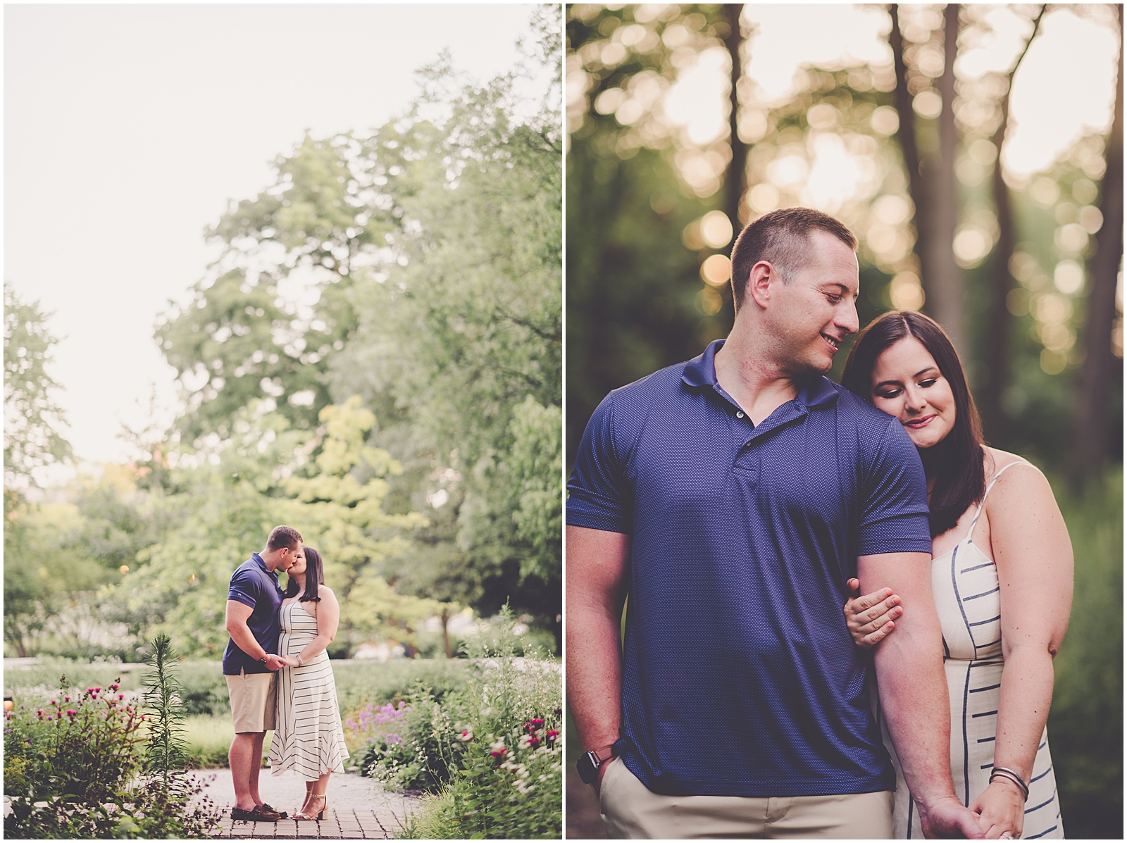 Melissa and Adam's Lake Ellyn engagement photos in Glen Ellyn, Illinois with Chicagoland wedding photographer Kara Evans Photographer.