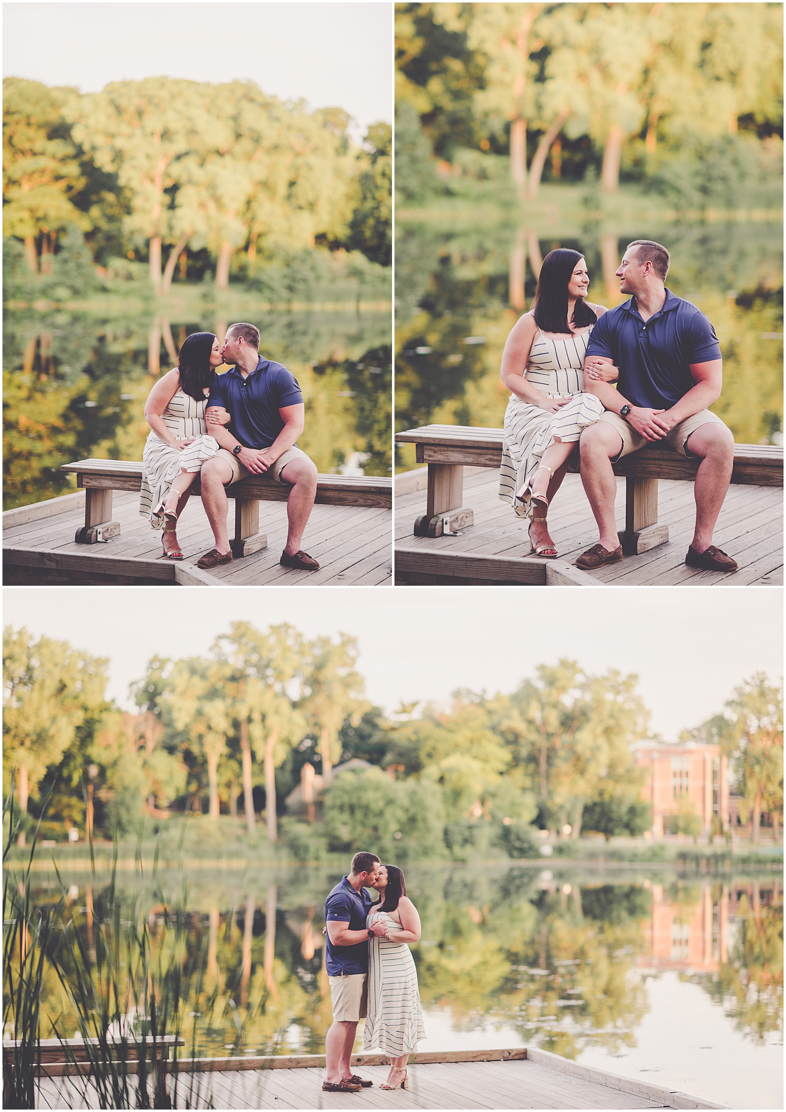 Melissa and Adam's Lake Ellyn engagement photos in Glen Ellyn, Illinois with Chicagoland wedding photographer Kara Evans Photographer.