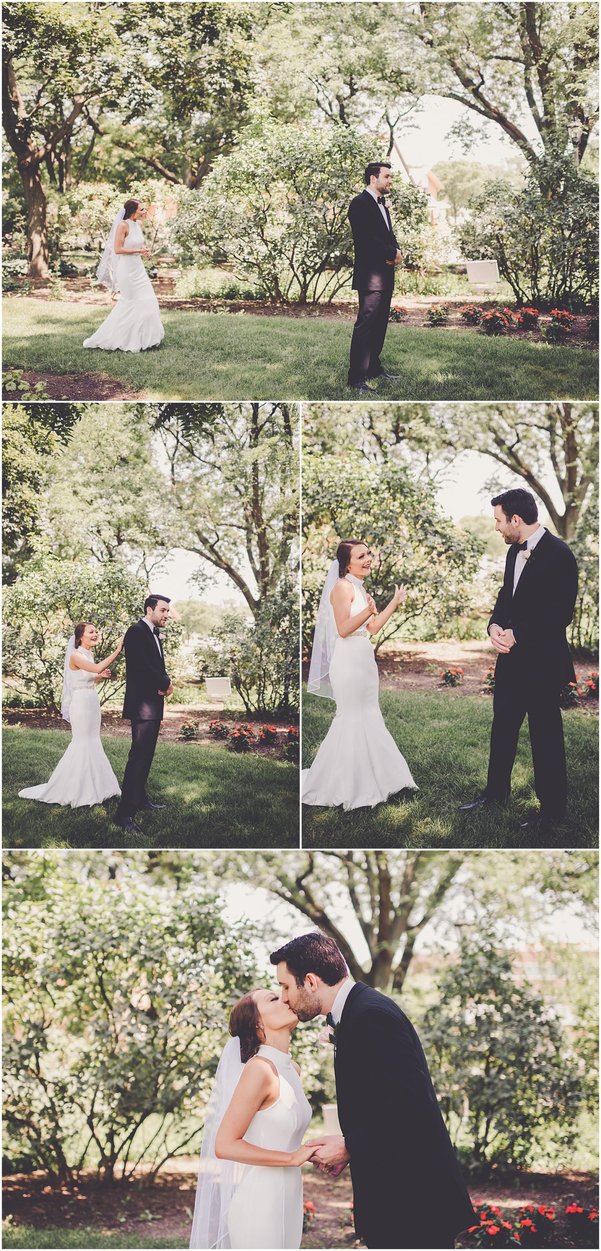 Kelsey and Justin's intimate wedding day in Lombard and Glen Ellyn, Illinois with Chicagoland wedding photographer Kara Evans Photographer.