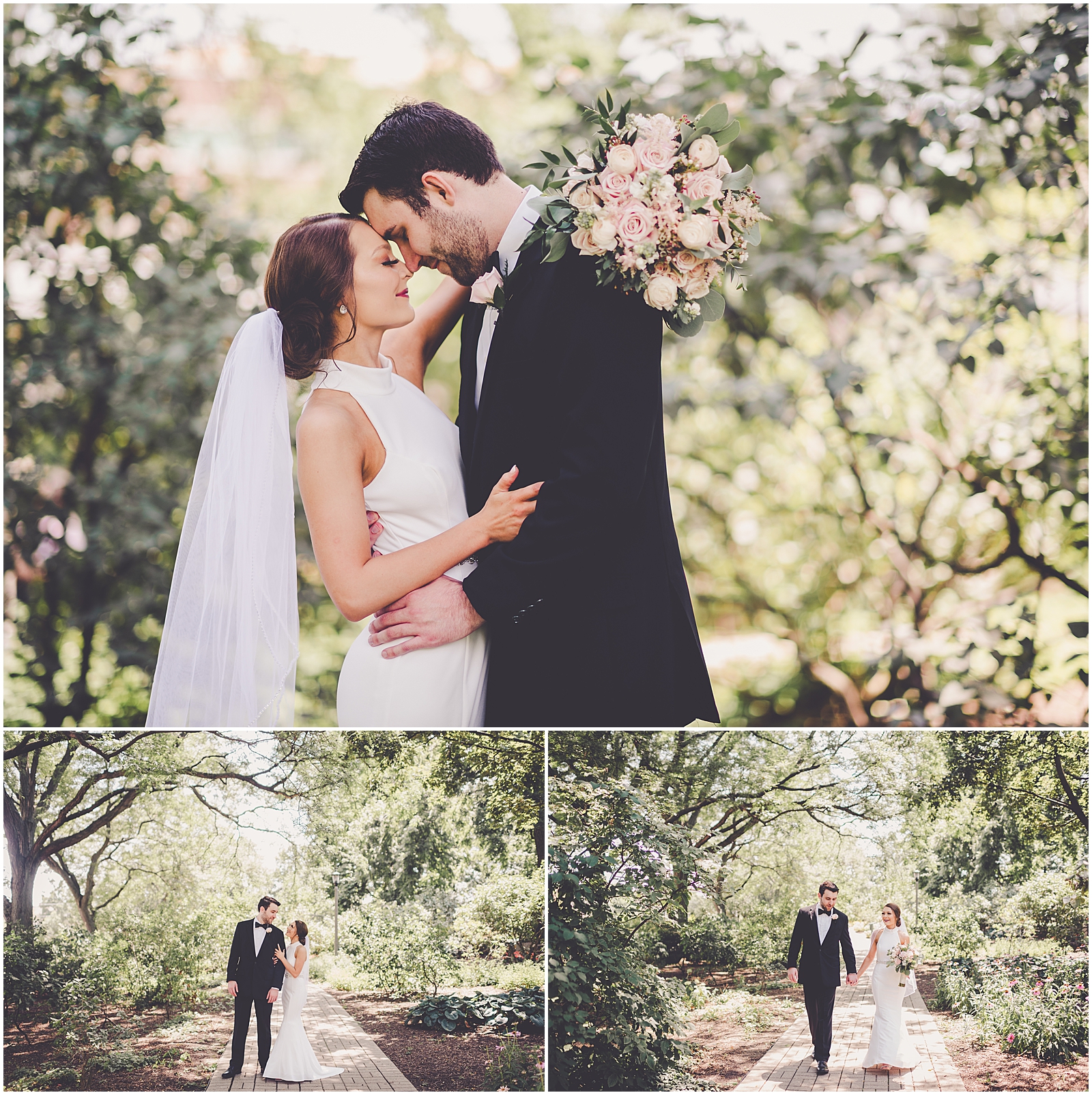 Kelsey and Justin's intimate wedding day in Lombard and Glen Ellyn, Illinois with Chicagoland wedding photographer Kara Evans Photographer.
