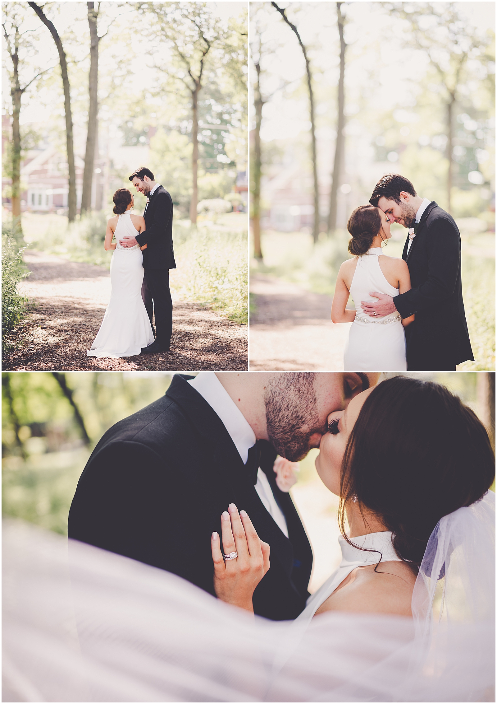Kelsey and Justin's intimate wedding day in Lombard and Glen Ellyn, Illinois with Chicagoland wedding photographer Kara Evans Photographer.