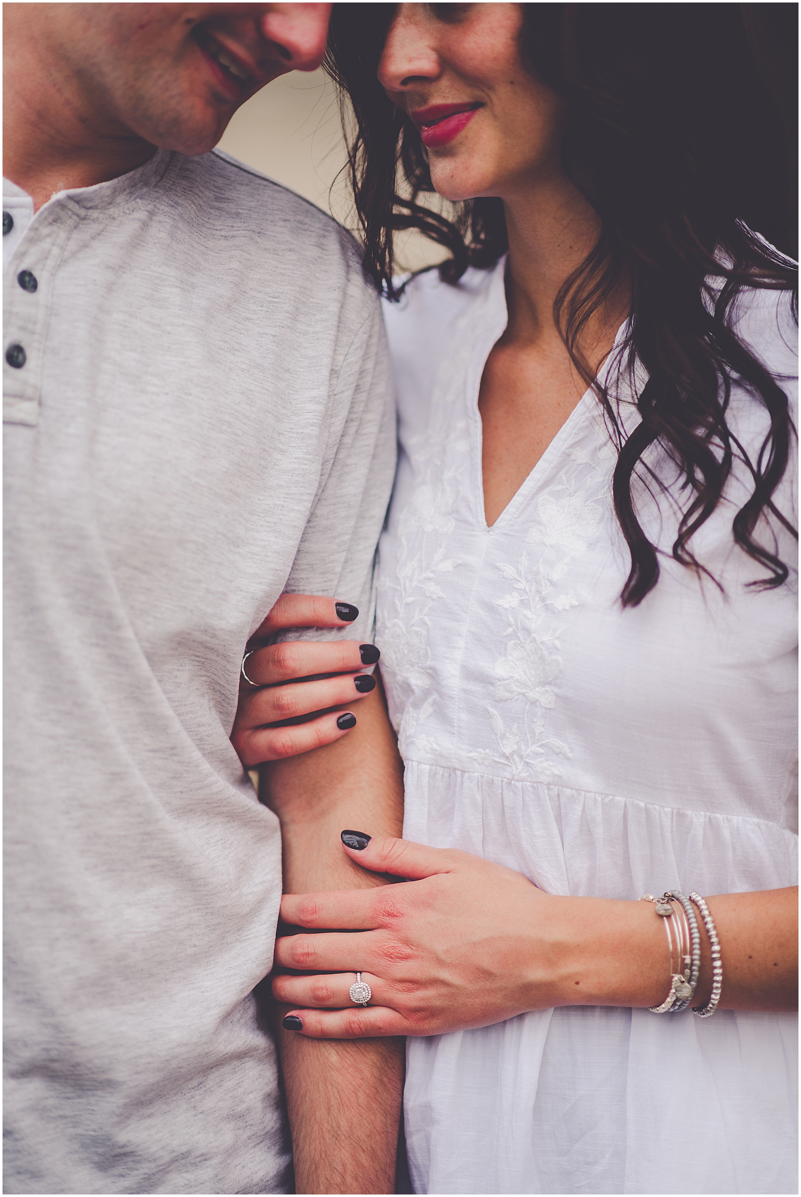 Kait and David's downtown Chicago skyline engagement session in Chicago, IL with Chicagoland wedding photographer Kara Evans Photographer.